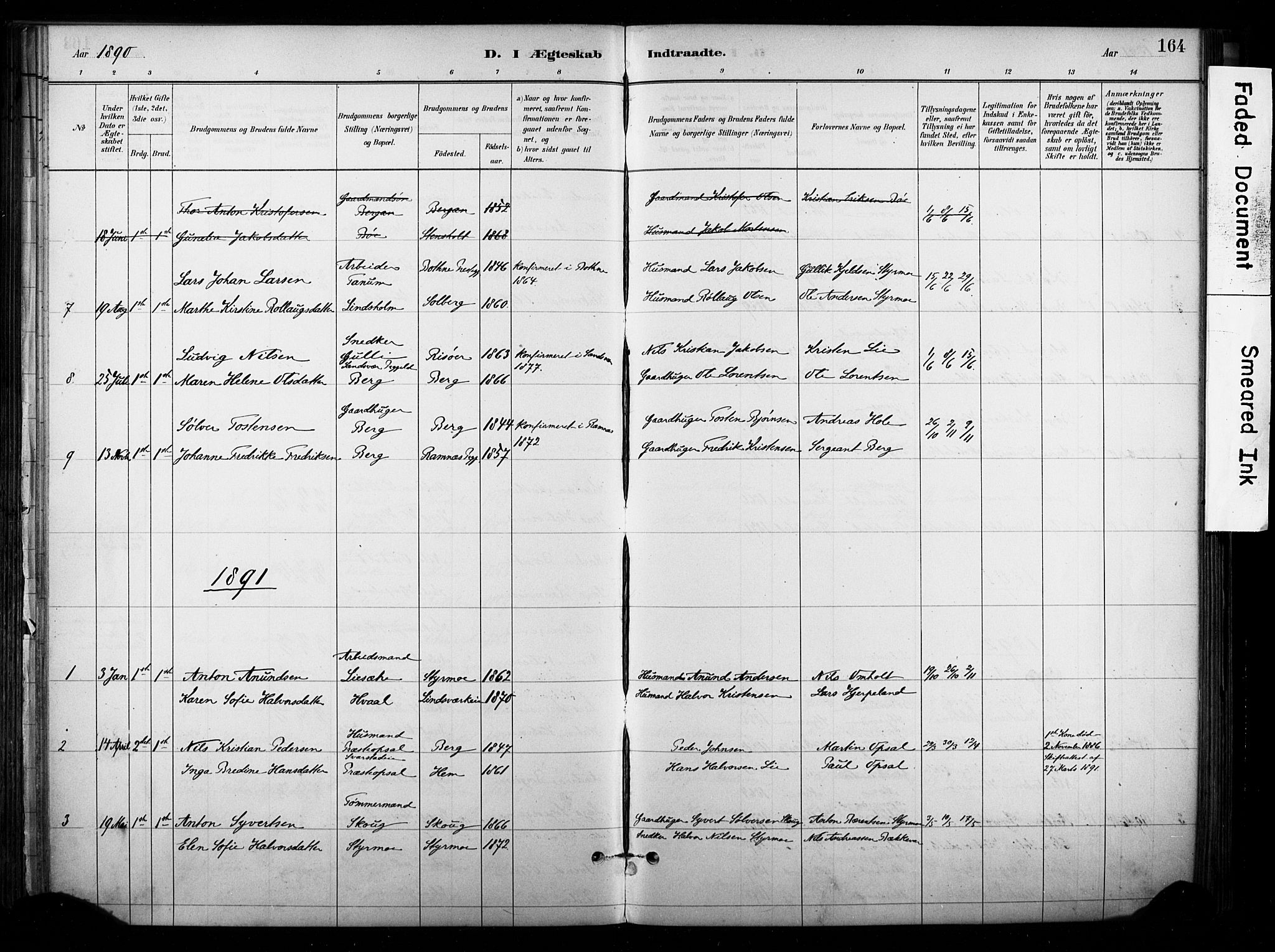 Lardal kirkebøker, SAKO/A-350/F/Fb/L0001: Parish register (official) no. II 1, 1881-1911, p. 164