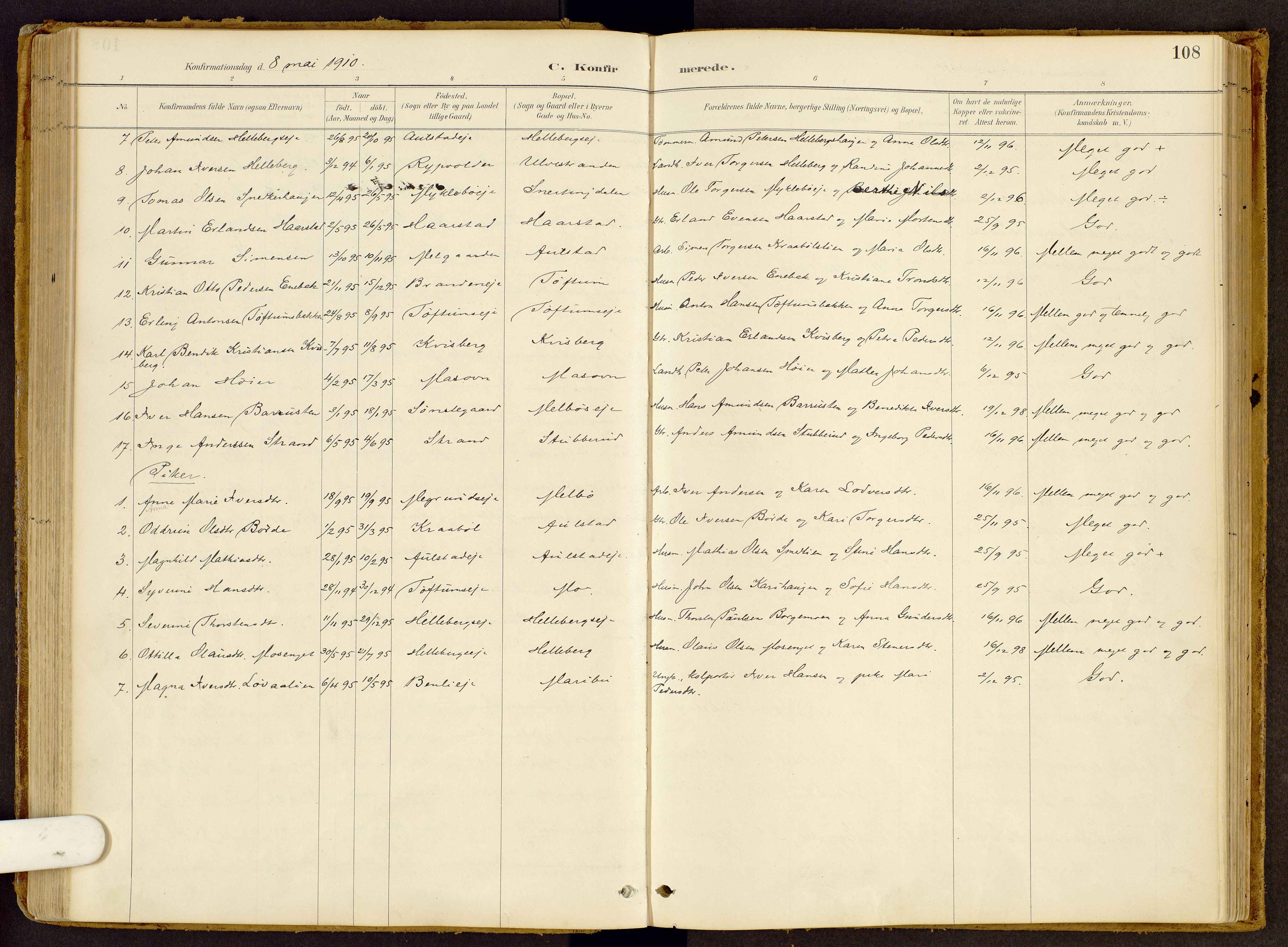 Vestre Gausdal prestekontor, SAH/PREST-094/H/Ha/Haa/L0002: Parish register (official) no. 2, 1887-1918, p. 108
