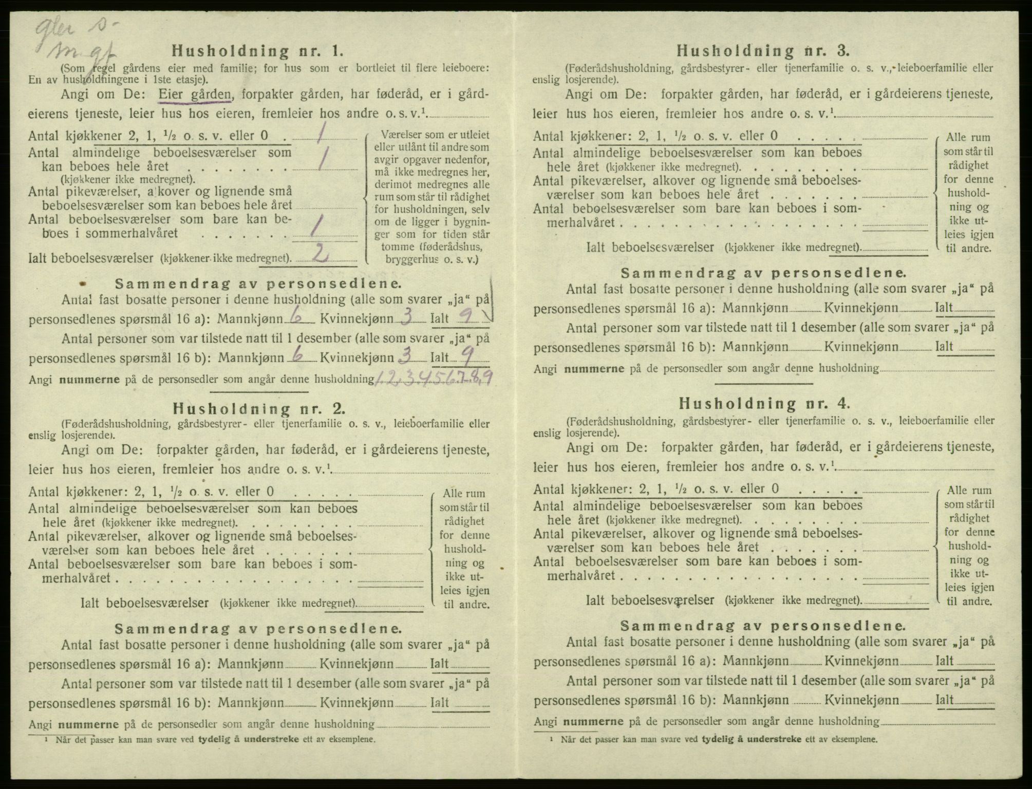 SAB, 1920 census for Hålandsdal, 1920, p. 87