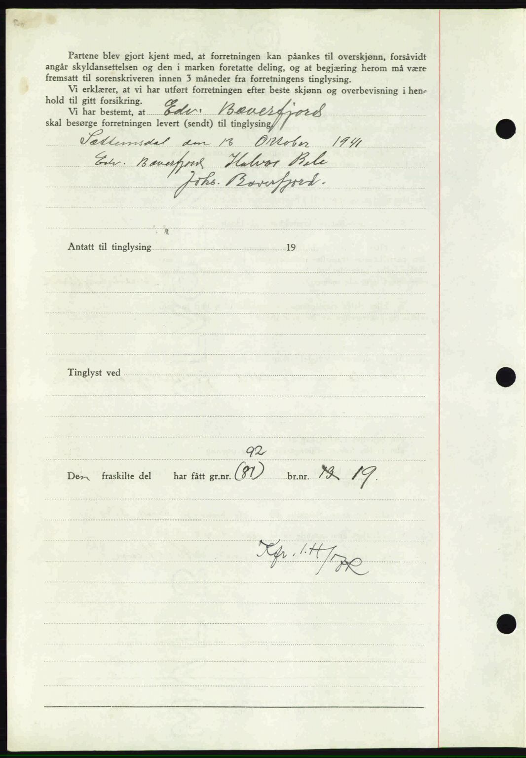 Nordmøre sorenskriveri, SAT/A-4132/1/2/2Ca: Mortgage book no. A96, 1943-1944, Diary no: : 2293/1943