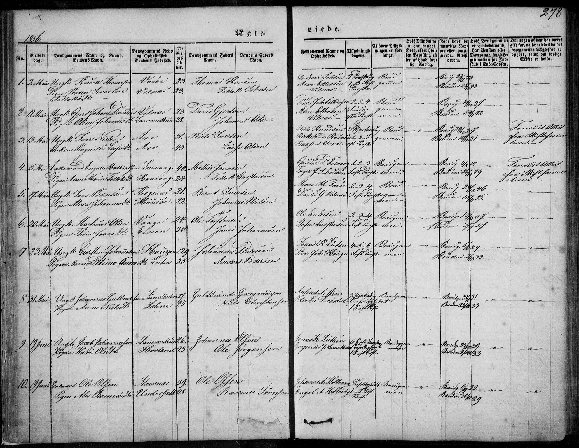 Askvoll sokneprestembete, AV/SAB-A-79501/H/Haa/Haaa/L0011/0002: Parish register (official) no. A 11 II, 1845-1878, p. 278