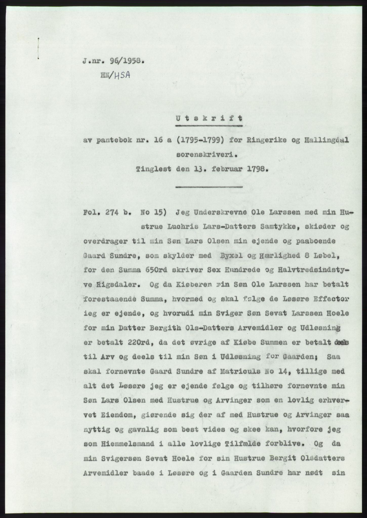 Statsarkivet i Kongsberg, SAKO/A-0001, 1957-1958, p. 293