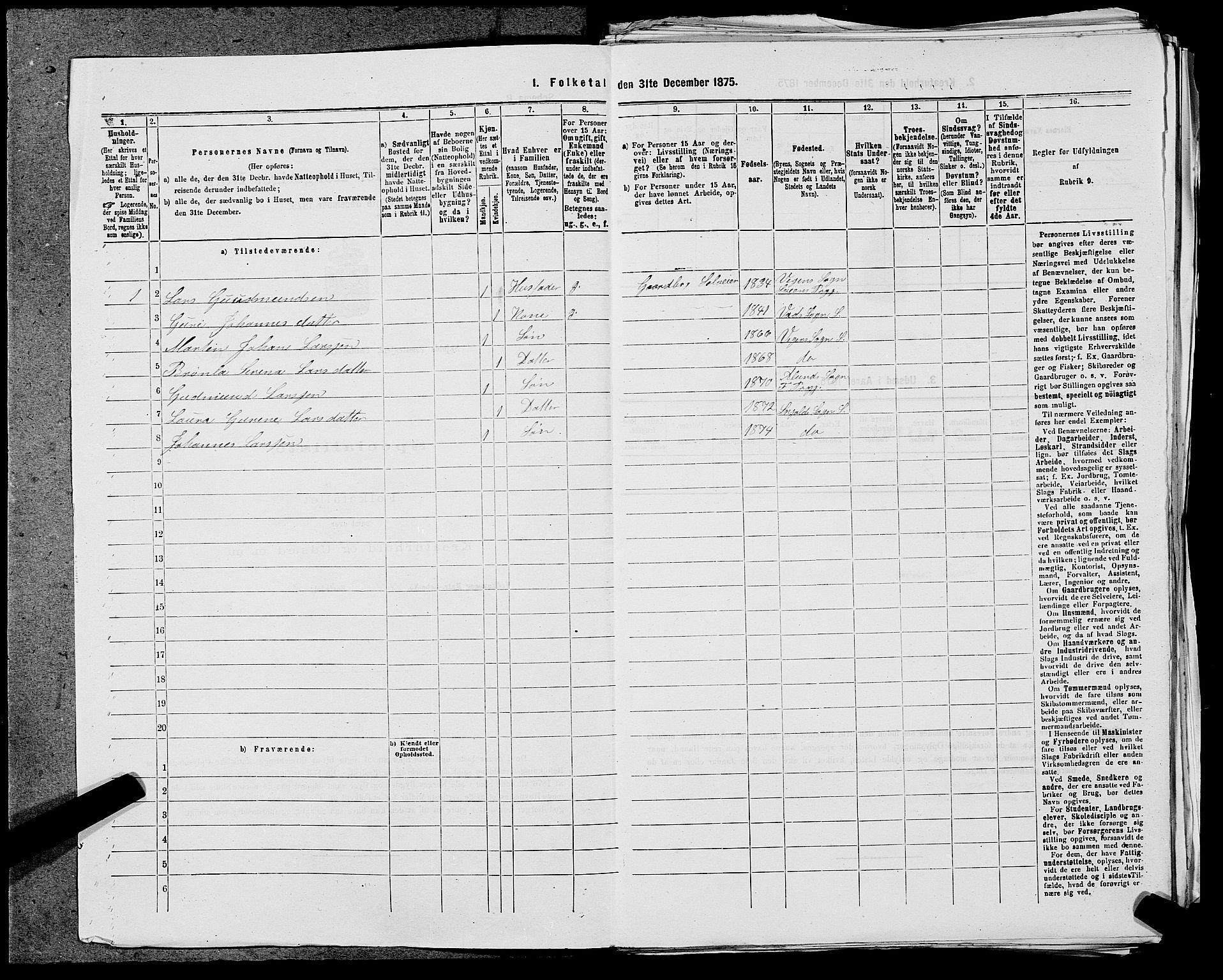 SAST, 1875 census for 1154P Skjold, 1875, p. 722