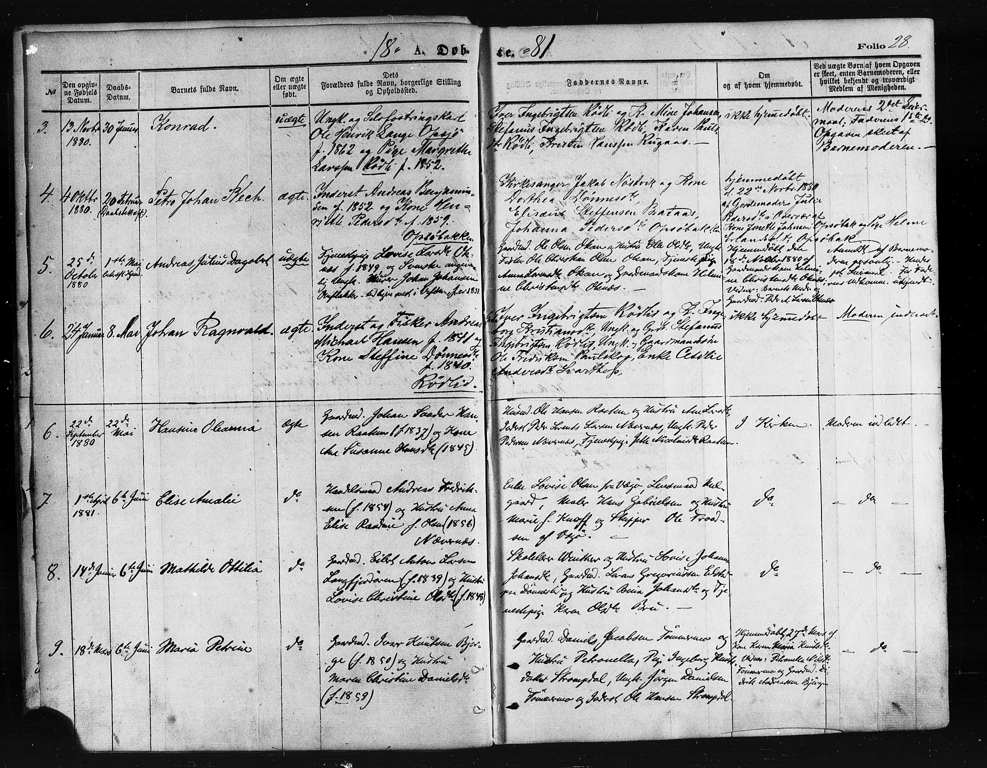 Ministerialprotokoller, klokkerbøker og fødselsregistre - Nordland, SAT/A-1459/814/L0225: Parish register (official) no. 814A06, 1875-1885, p. 28