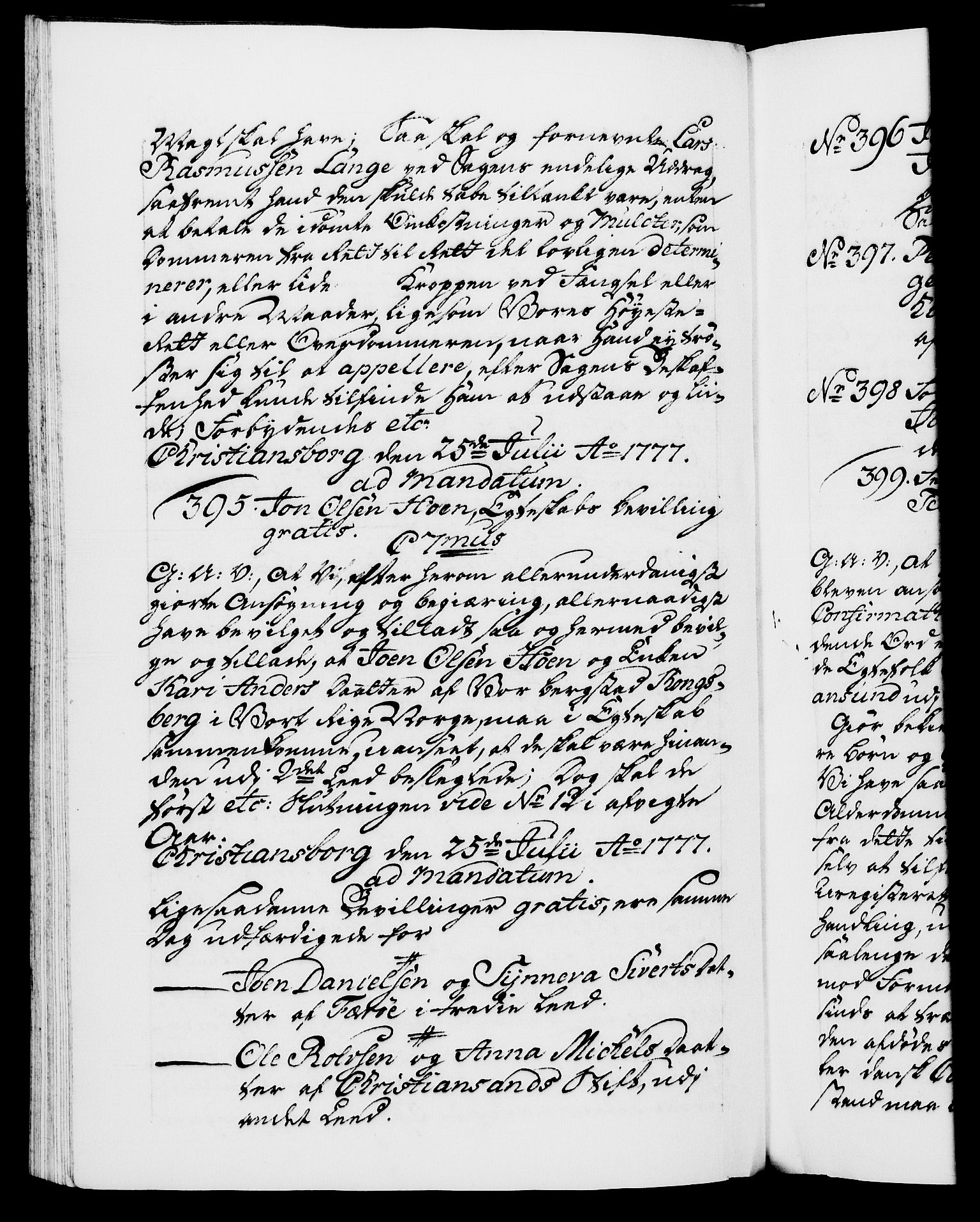 Danske Kanselli 1572-1799, AV/RA-EA-3023/F/Fc/Fca/Fcaa/L0047: Norske registre, 1776-1778, p. 560b