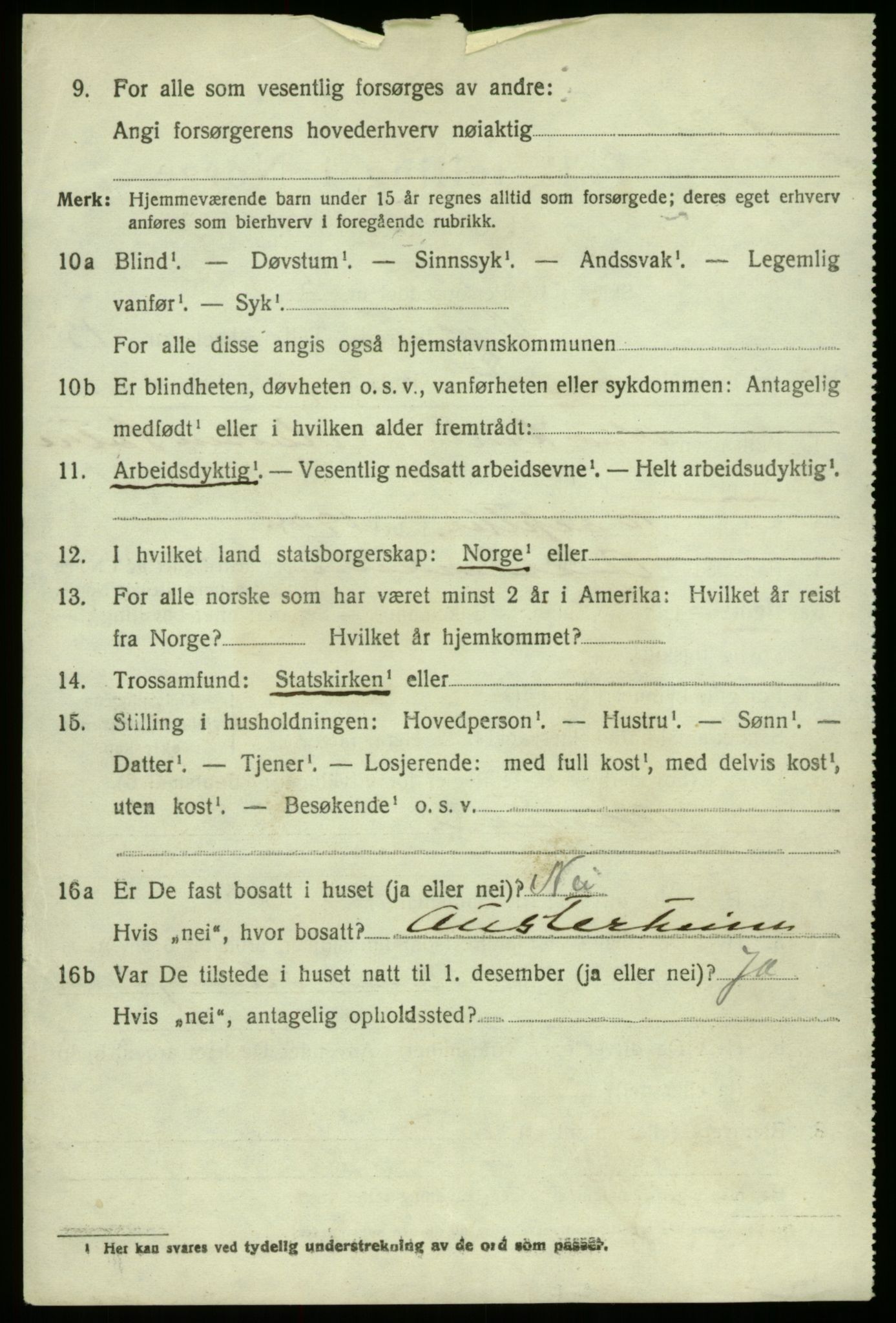 SAB, 1920 census for Haus, 1920, p. 10373