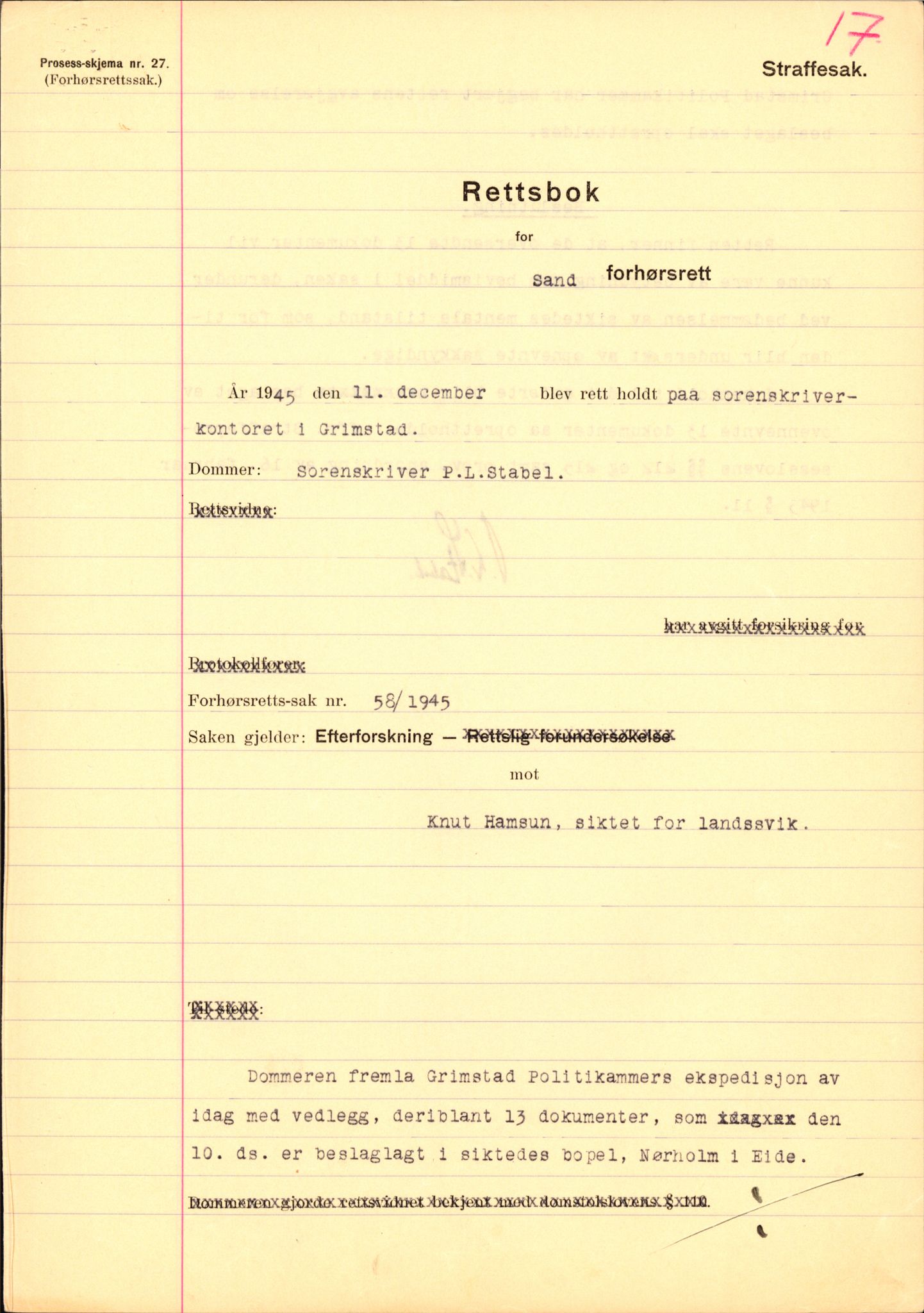 Landssvikarkivet, Arendal politikammer, RA/S-3138-25/D/Dc/L0029: Anr. 192/45, 1945-1951, p. 93