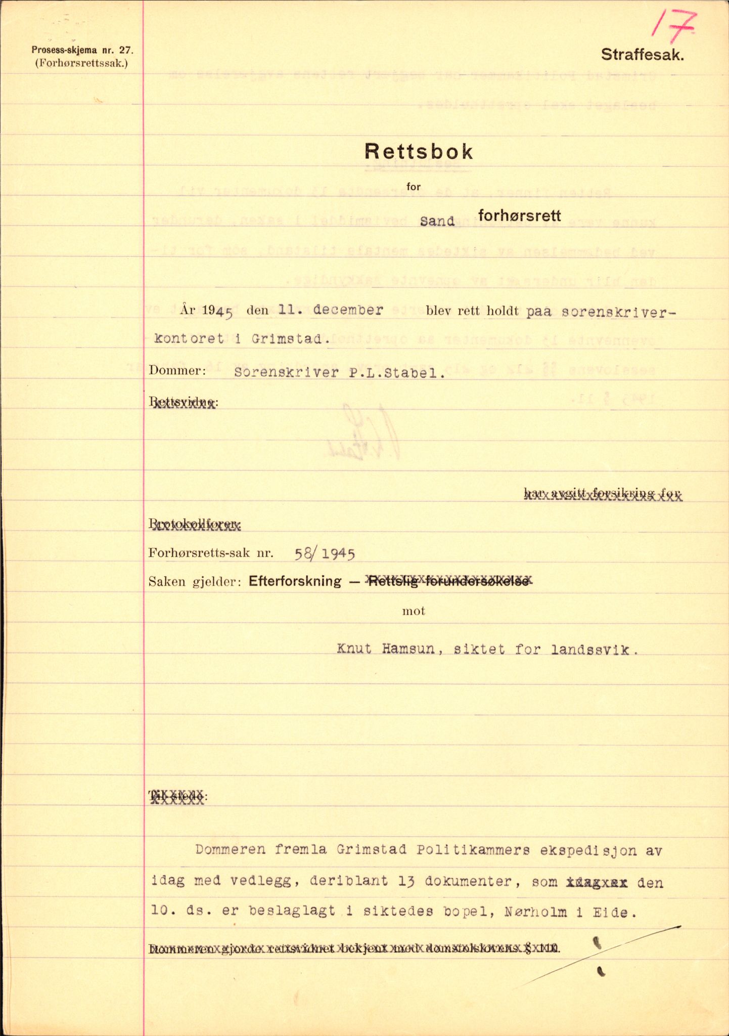 Landssvikarkivet, Arendal politikammer, AV/RA-S-3138-25/D/Dc, 1945-1951, p. 93
