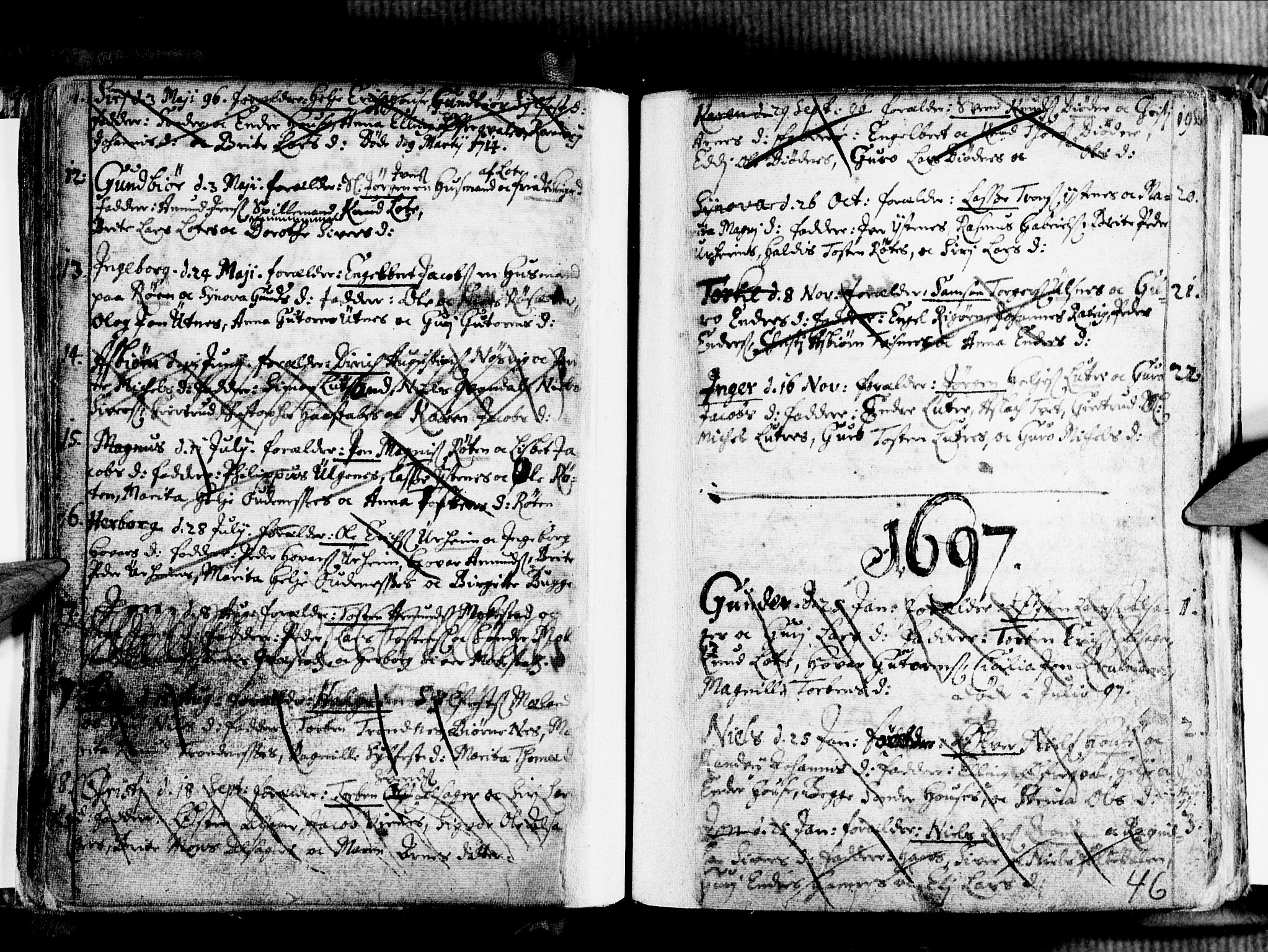 Ullensvang sokneprestembete, SAB/A-78701/H/Haa: Parish register (official) no. A 1 /2, 1669-1719, p. 46