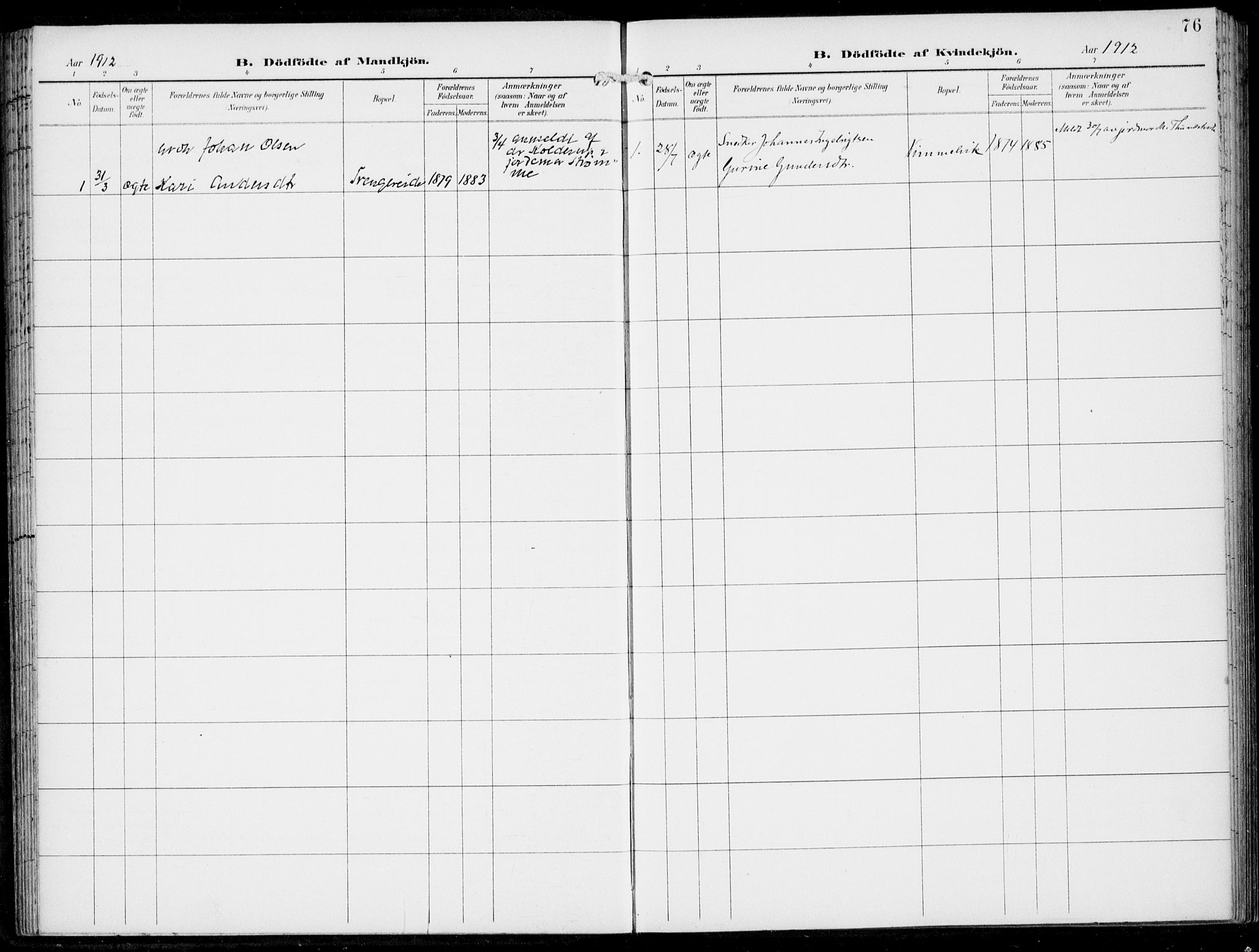 Haus sokneprestembete, SAB/A-75601/H/Haa: Parish register (official) no. B  2, 1899-1912, p. 76