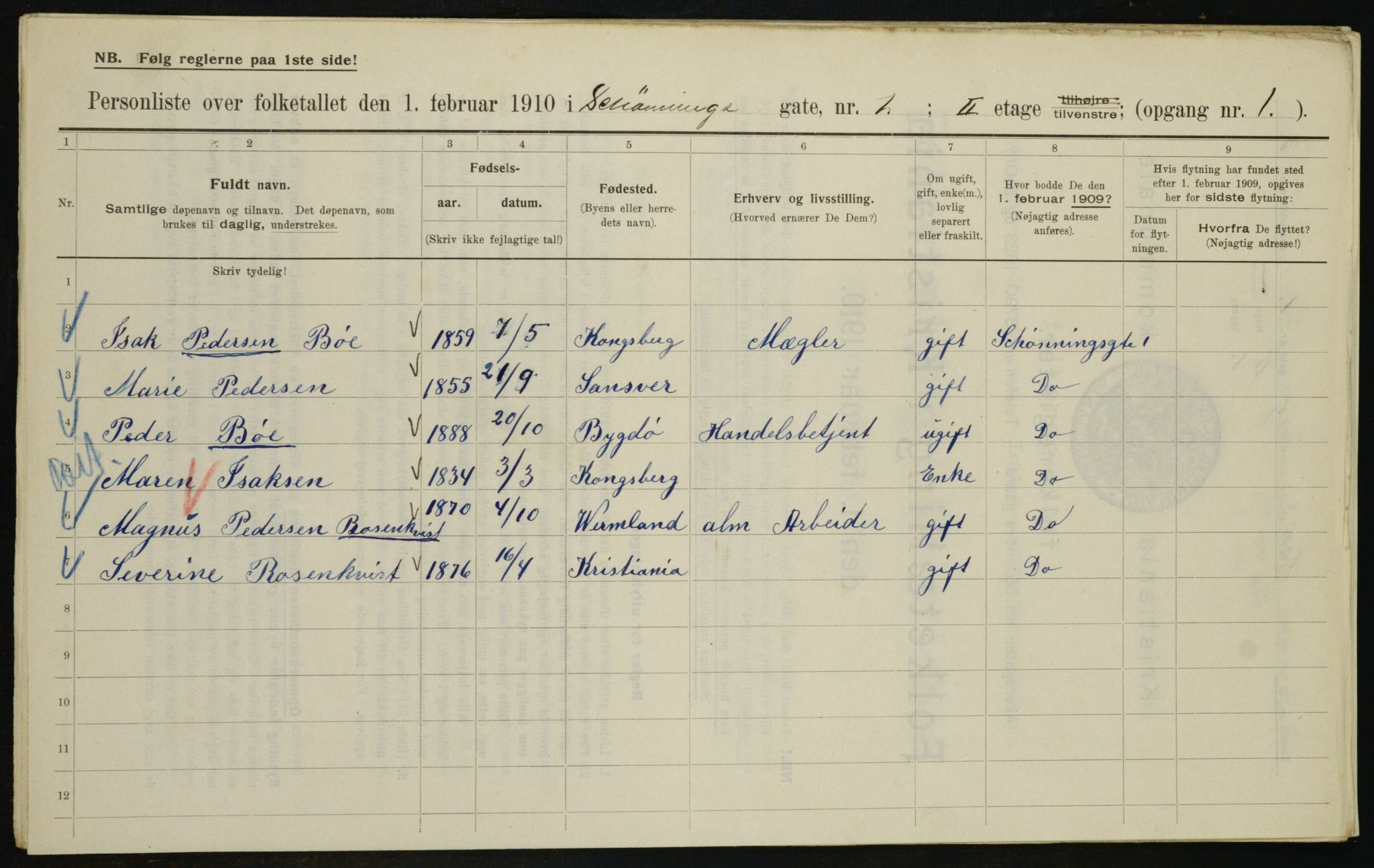 OBA, Municipal Census 1910 for Kristiania, 1910, p. 89144