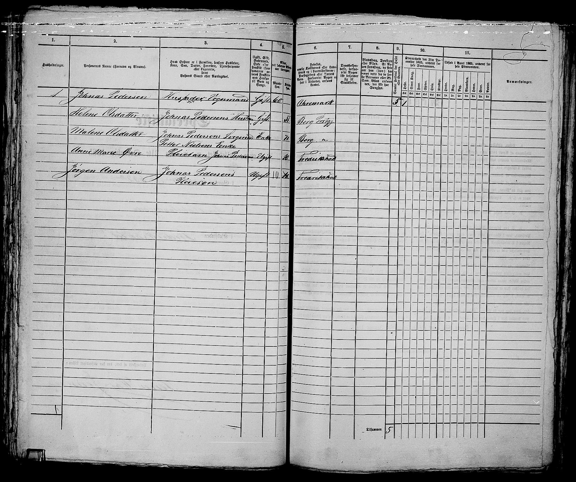 RA, 1865 census for Fredrikshald, 1865, p. 920