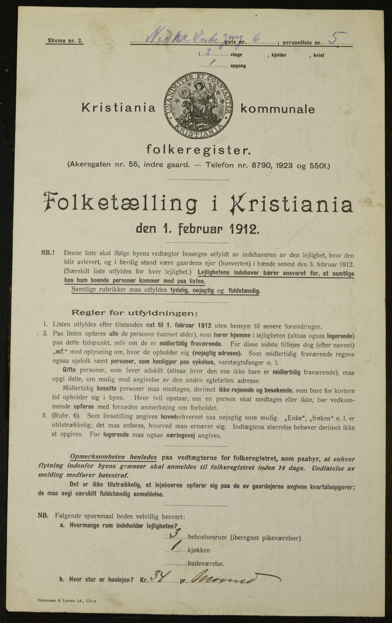 OBA, Municipal Census 1912 for Kristiania, 1912, p. 70118