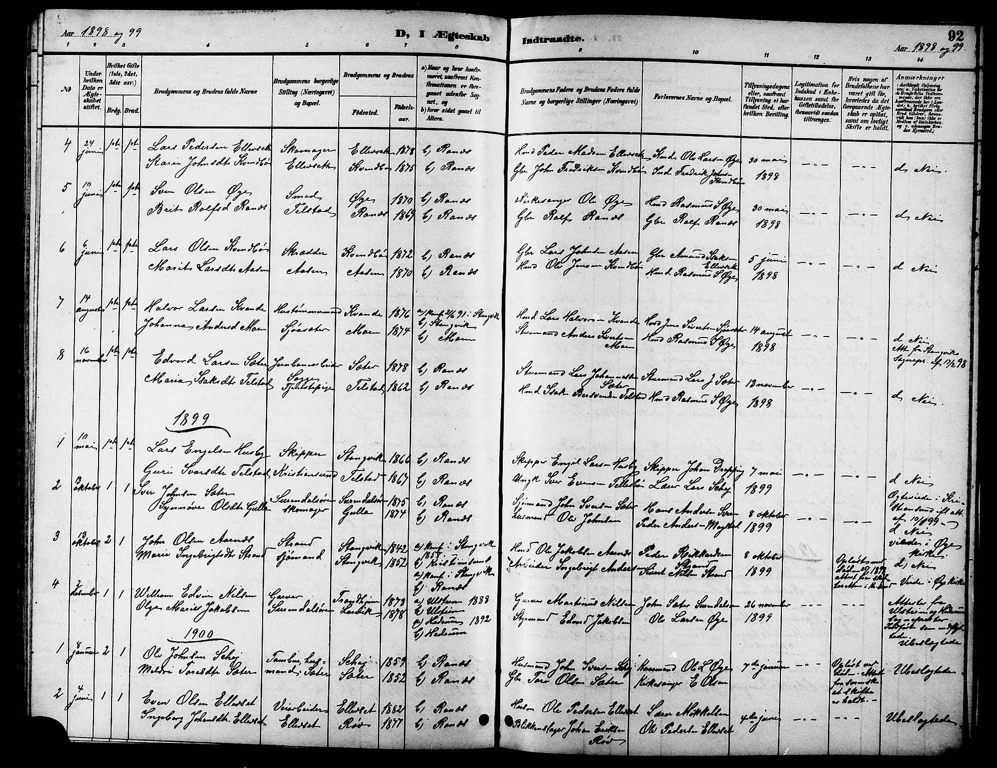 Ministerialprotokoller, klokkerbøker og fødselsregistre - Møre og Romsdal, AV/SAT-A-1454/596/L1058: Parish register (copy) no. 596C01, 1891-1907, p. 92