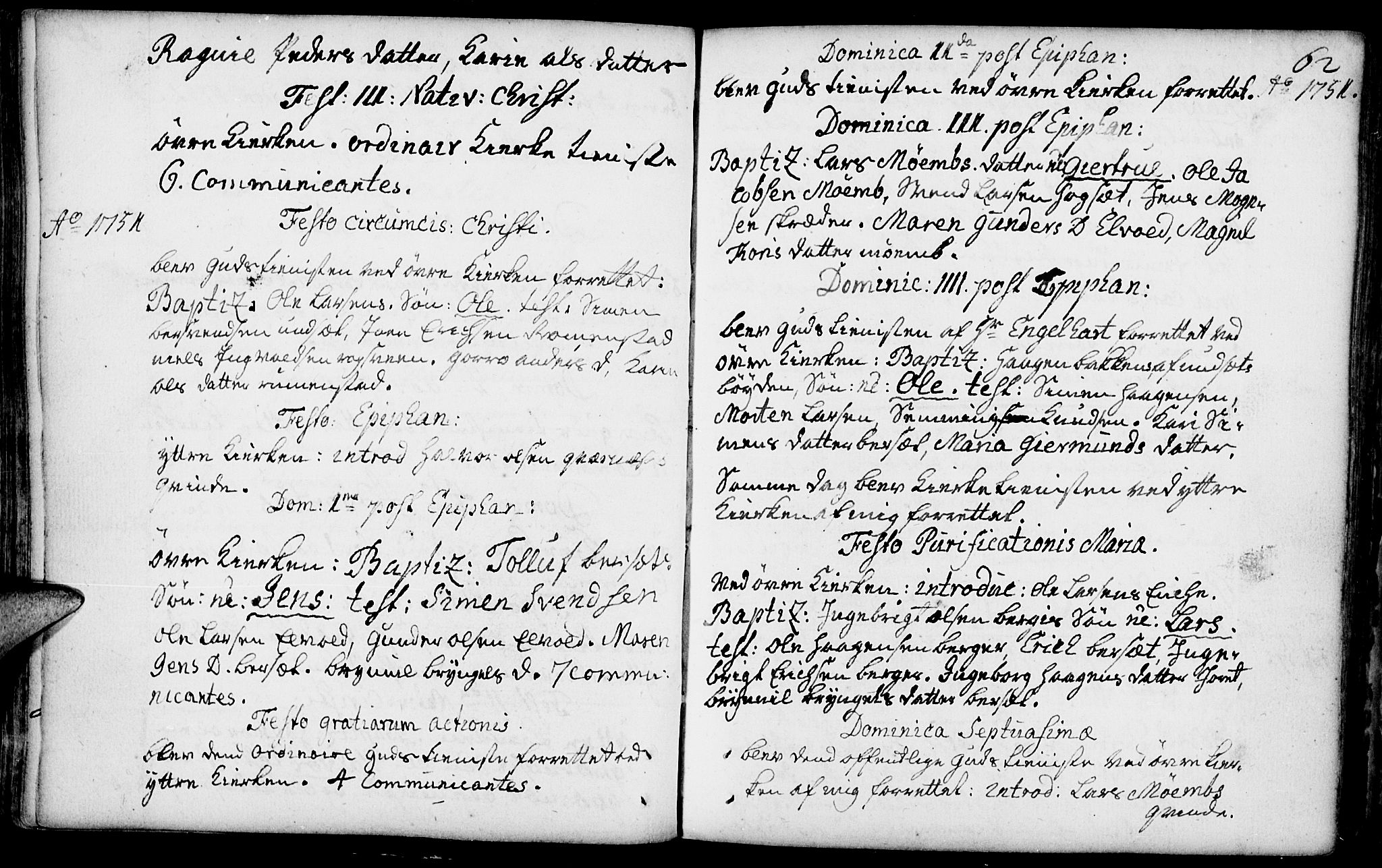 Rendalen prestekontor, SAH/PREST-054/H/Ha/Haa/L0001: Parish register (official) no. 1, 1733-1787, p. 62