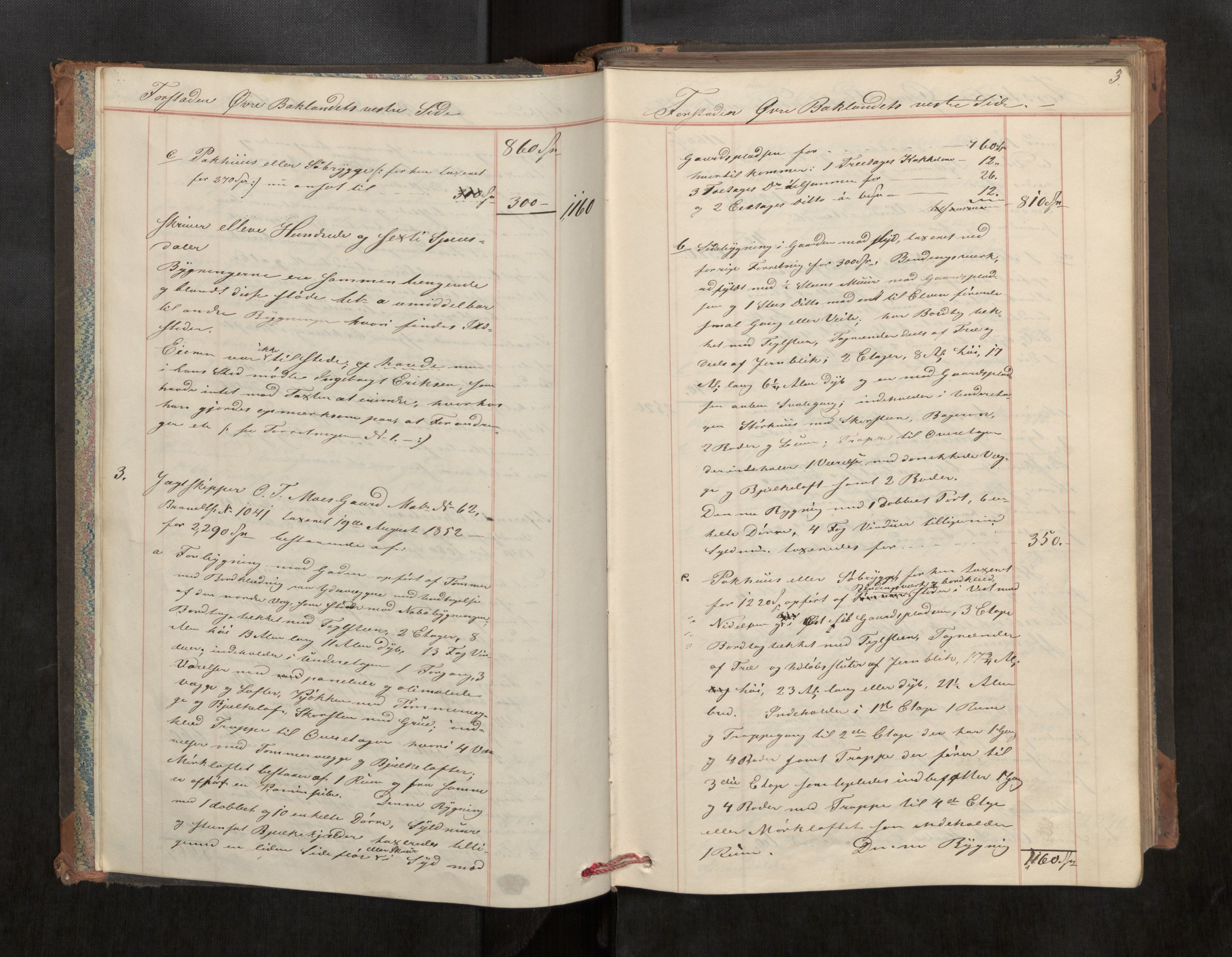 Norges Brannkasse Trondheim magistrat, SAT/A-5590/Fa/L0035: Branntakstprotokoll E, 1856, p. 2b-3a