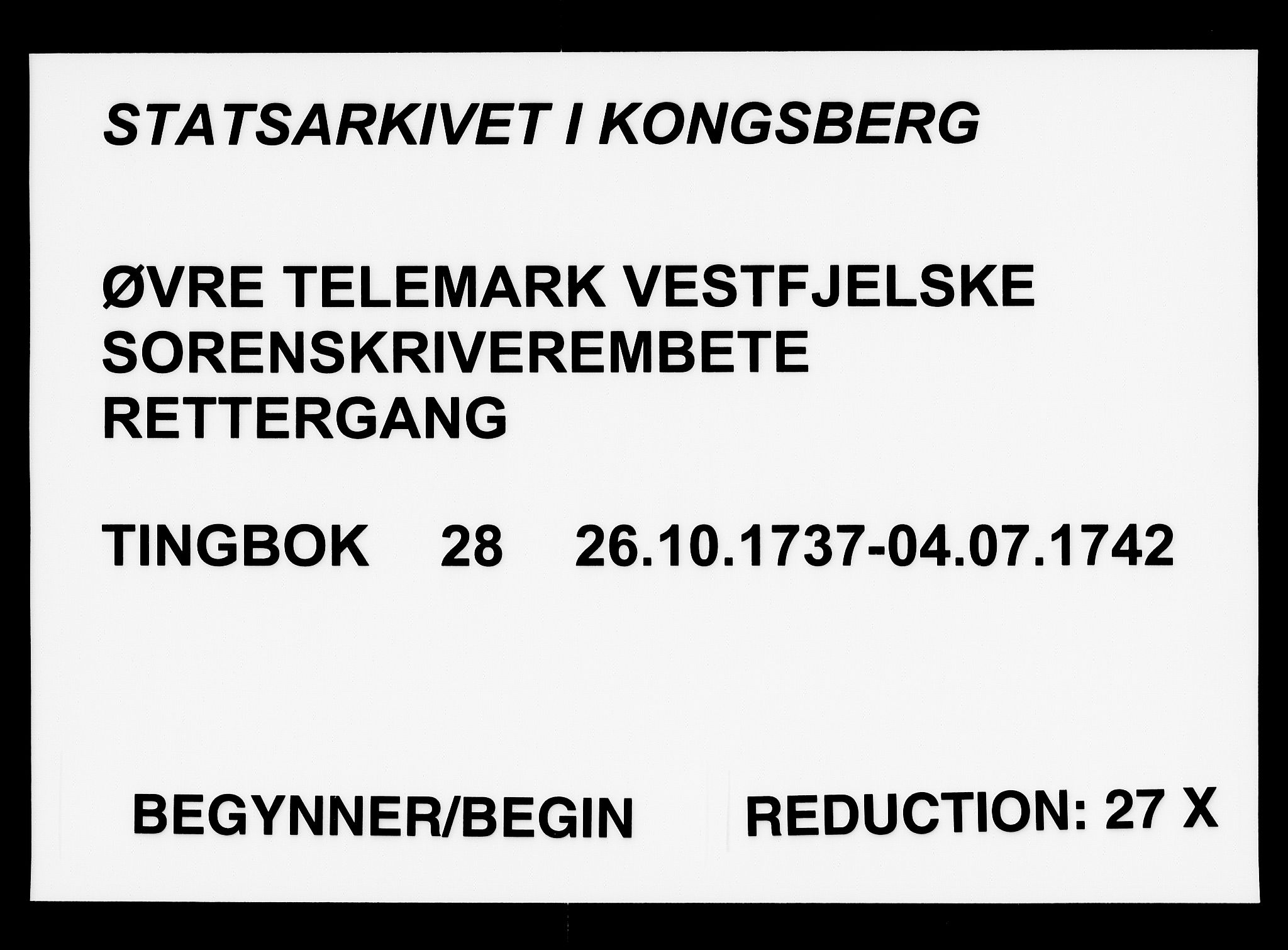 Vest-Telemark sorenskriveri, SAKO/A-134/F/Fa/L0028: Tingbok, 1737-1742