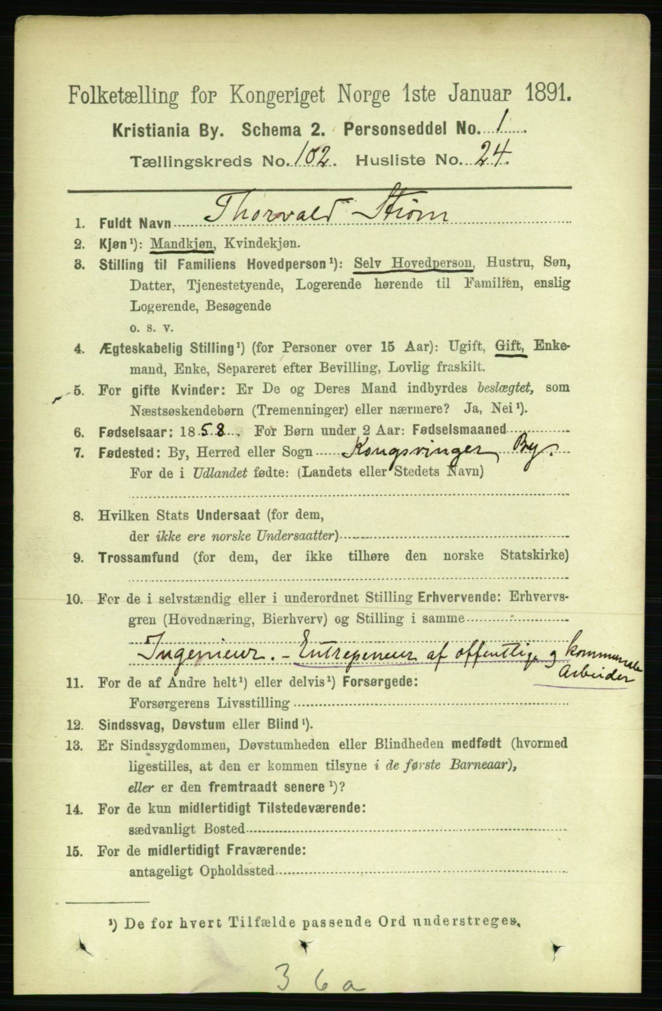 RA, 1891 census for 0301 Kristiania, 1891, p. 51014