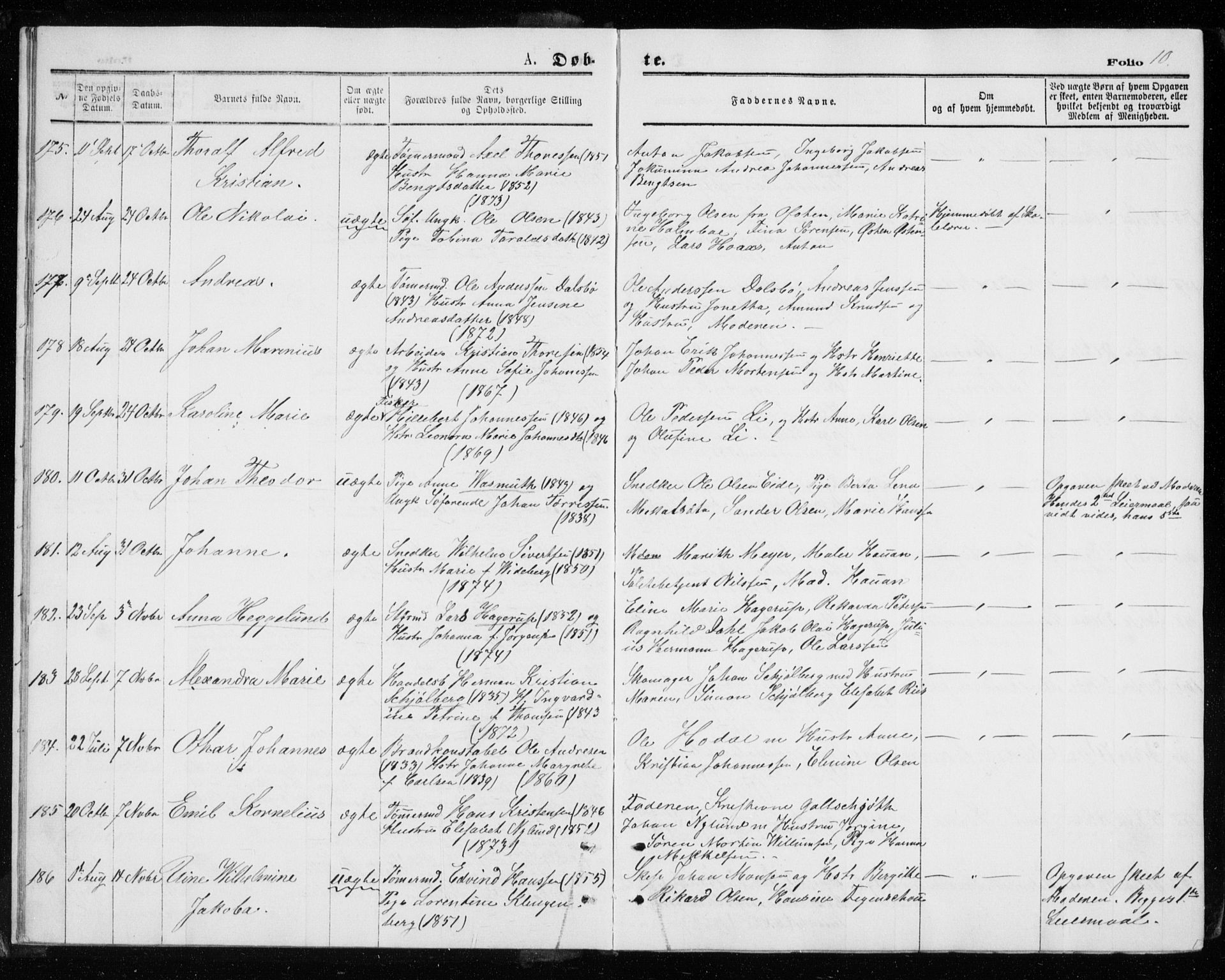 Tromsø sokneprestkontor/stiftsprosti/domprosti, AV/SATØ-S-1343/G/Gb/L0008klokker: Parish register (copy) no. 8, 1875-1879, p. 10