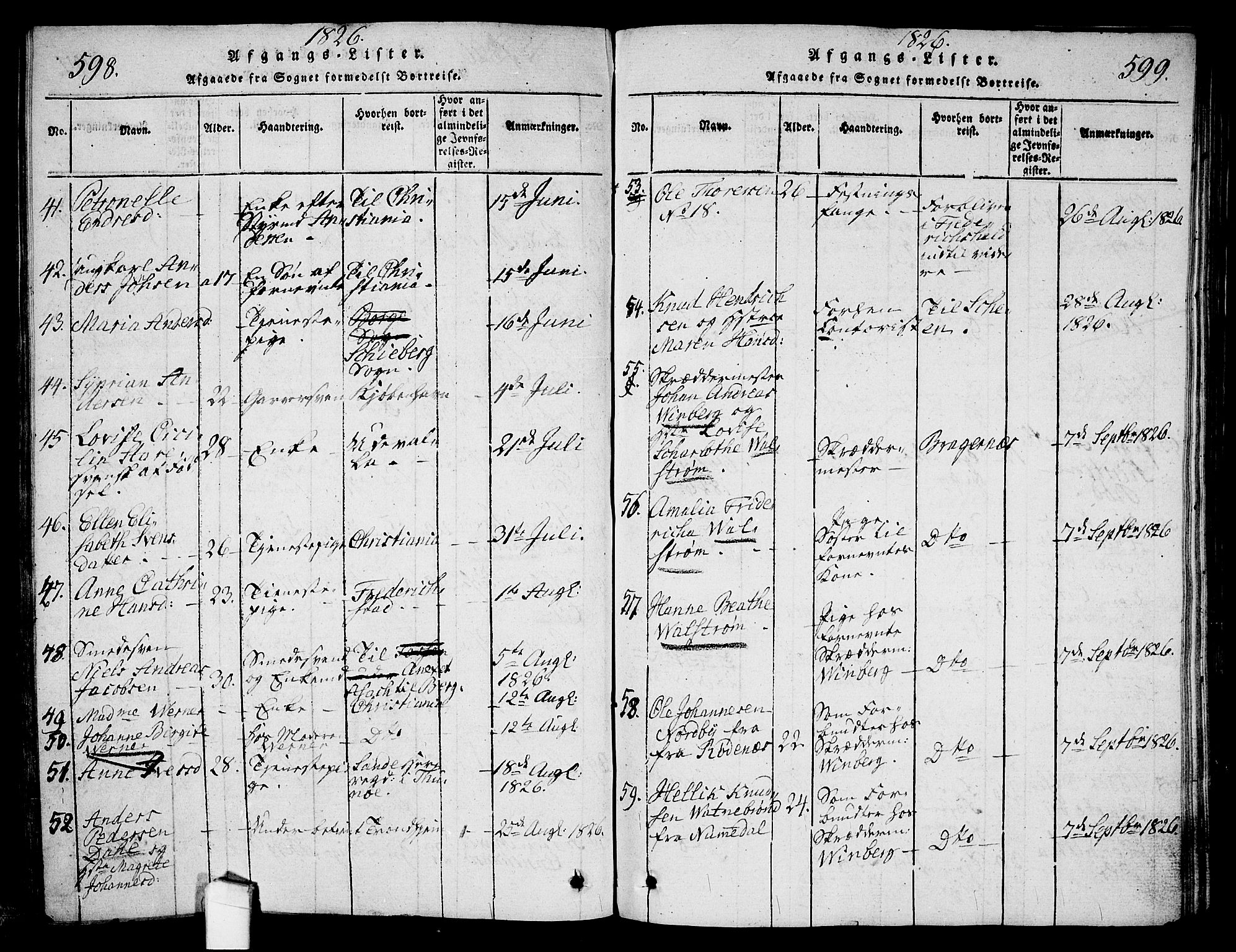 Halden prestekontor Kirkebøker, AV/SAO-A-10909/G/Ga/L0001: Parish register (copy) no. 1, 1815-1833, p. 598-599