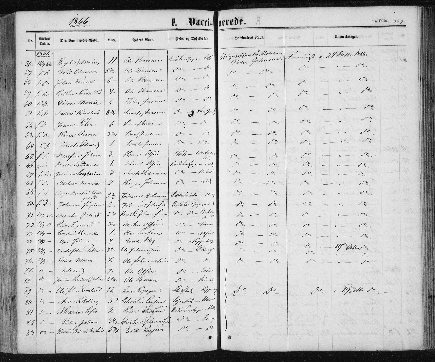 Ministerialprotokoller, klokkerbøker og fødselsregistre - Nordland, AV/SAT-A-1459/801/L0008: Parish register (official) no. 801A08, 1864-1875, p. 397