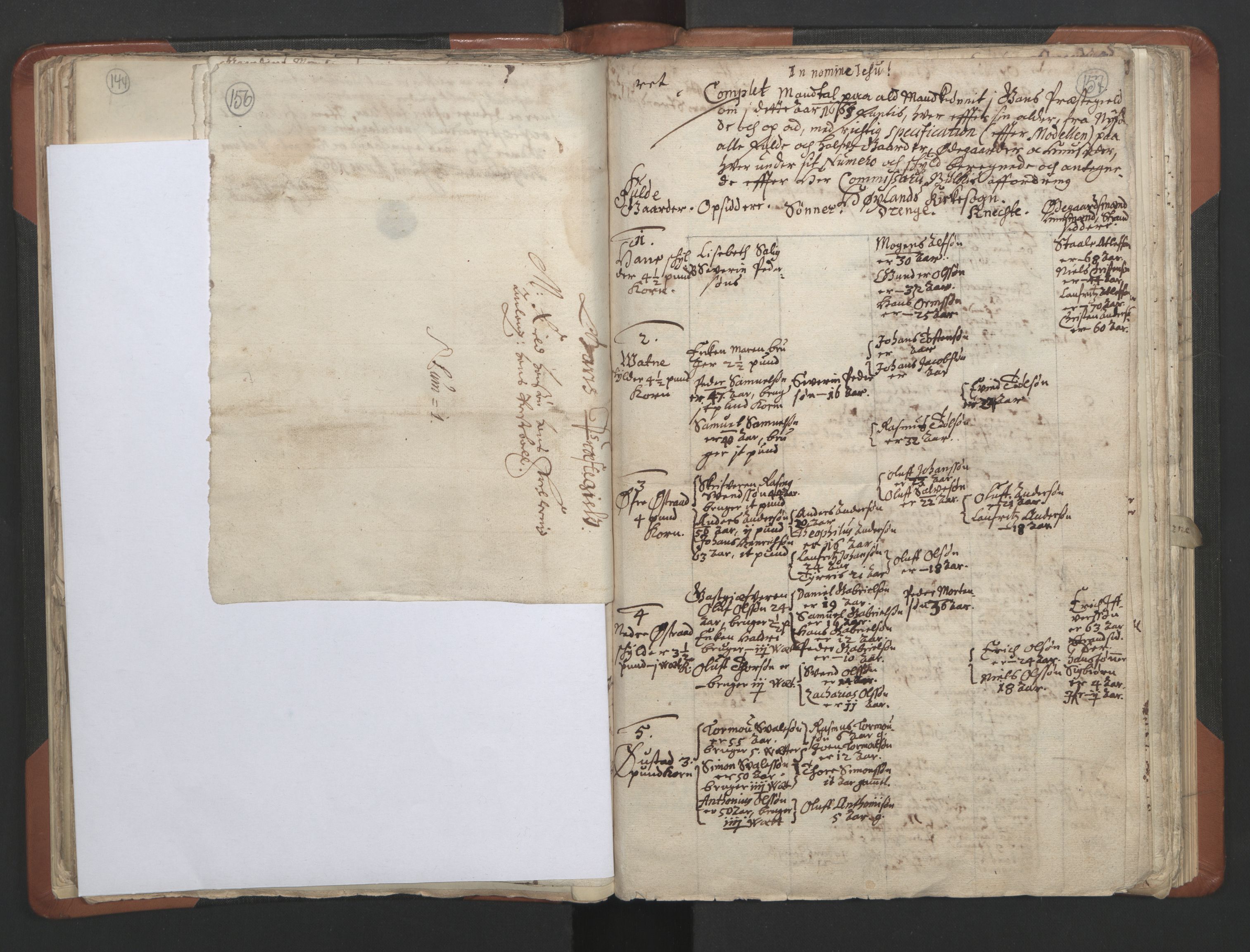 RA, Vicar's Census 1664-1666, no. 17: Jæren deanery and Dalane deanery, 1664-1666, p. 156-157