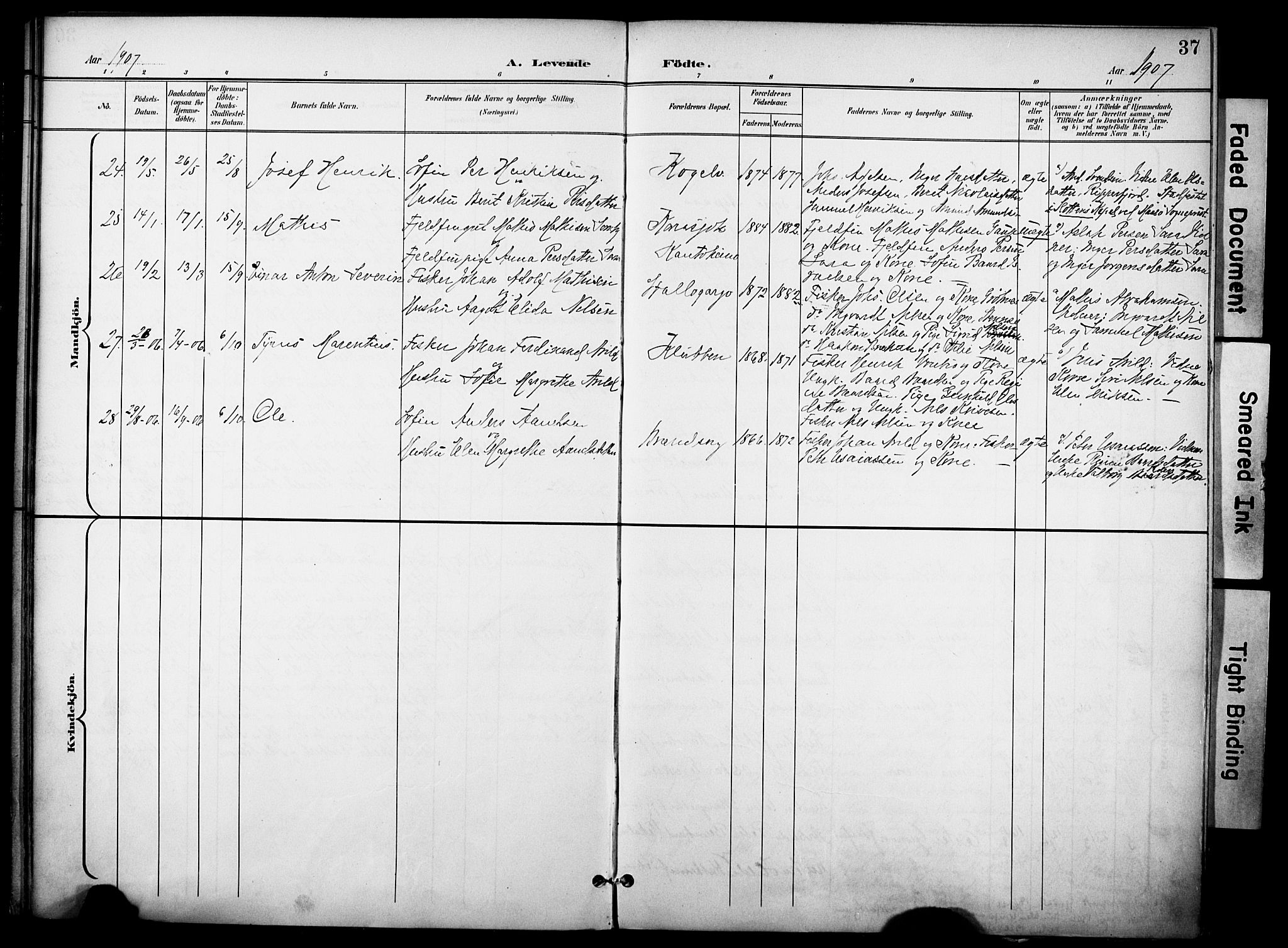 Hammerfest sokneprestkontor, SATØ/S-1347/H/Ha/L0012.kirke: Parish register (official) no. 12, 1898-1908, p. 37