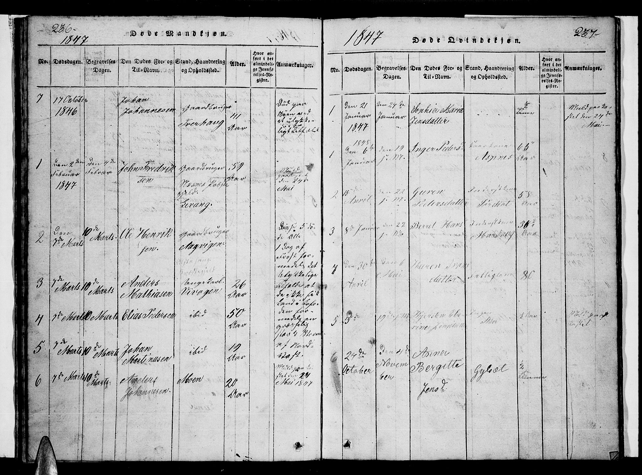 Ministerialprotokoller, klokkerbøker og fødselsregistre - Nordland, AV/SAT-A-1459/857/L0826: Parish register (copy) no. 857C01, 1821-1852, p. 236-237