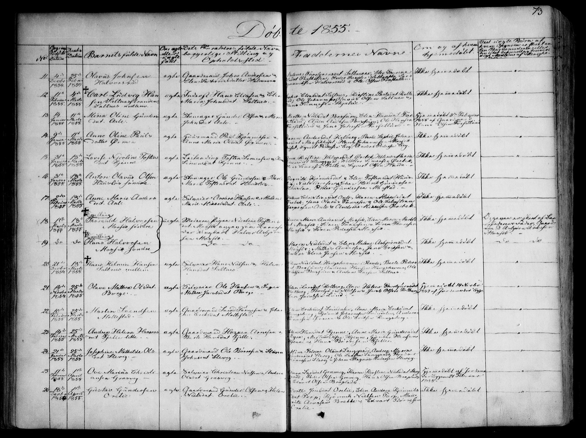 Onsøy prestekontor Kirkebøker, SAO/A-10914/F/Fa/L0003: Parish register (official) no. I 3, 1841-1860, p. 73