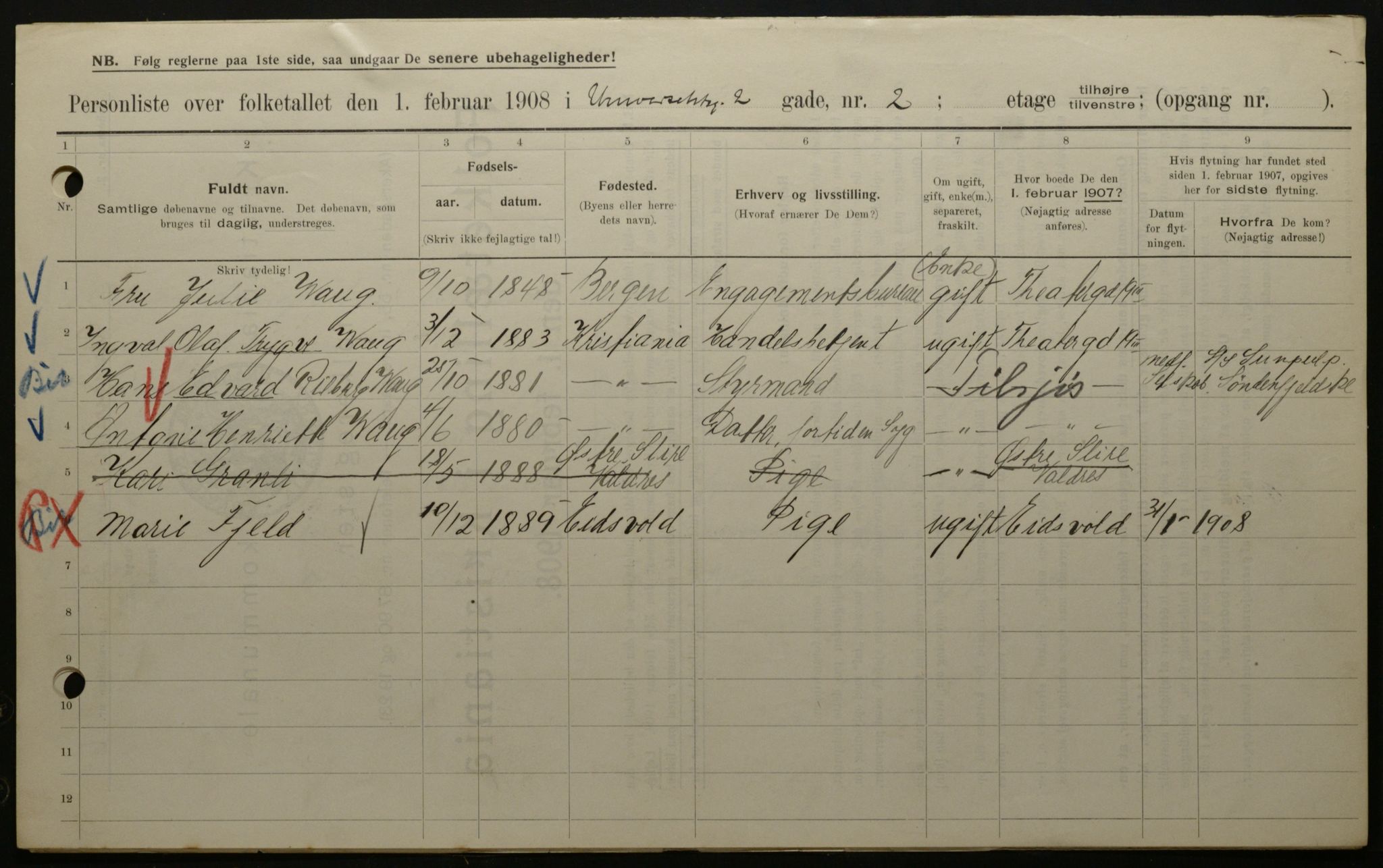 OBA, Municipal Census 1908 for Kristiania, 1908, p. 107649