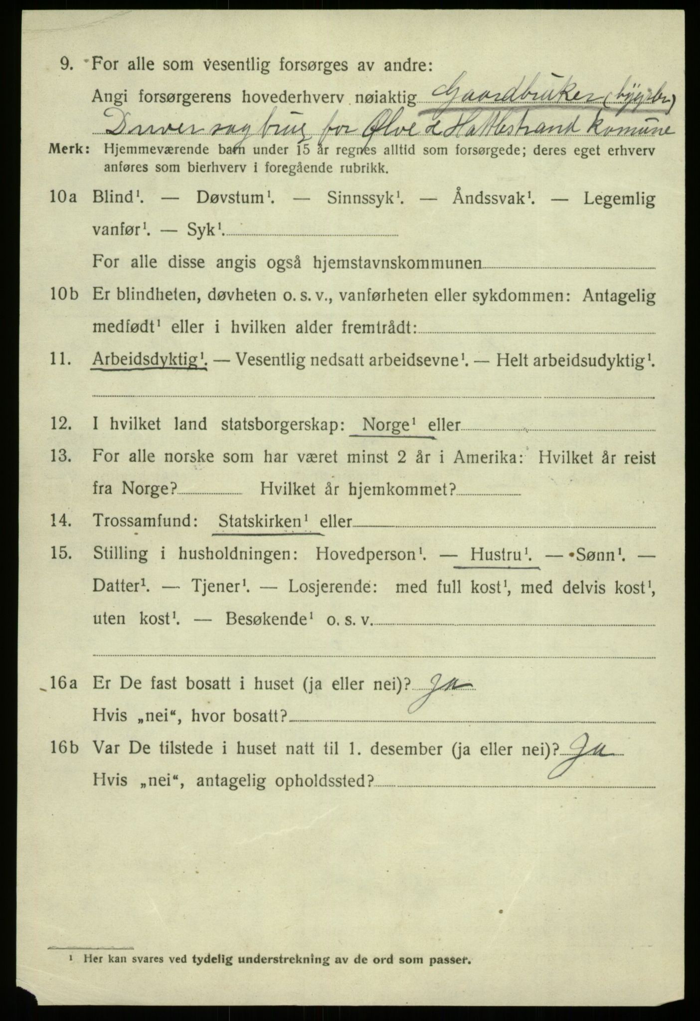 SAB, 1920 census for Strandvik, 1920, p. 4547