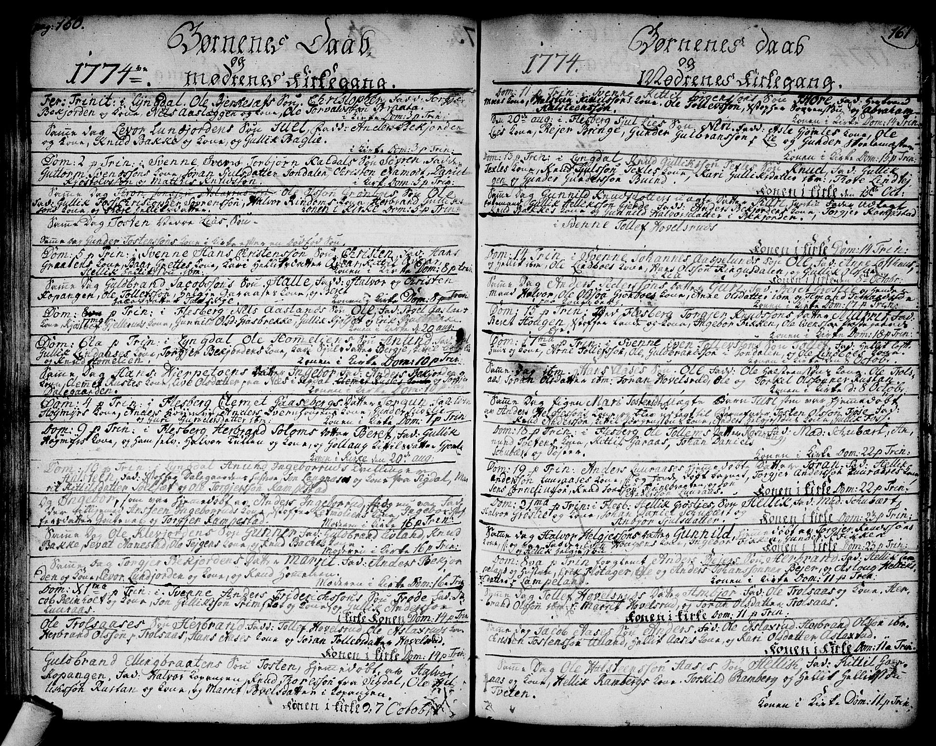 Flesberg kirkebøker, AV/SAKO-A-18/F/Fa/L0003: Parish register (official) no. I 3, 1748-1790, p. 160-161