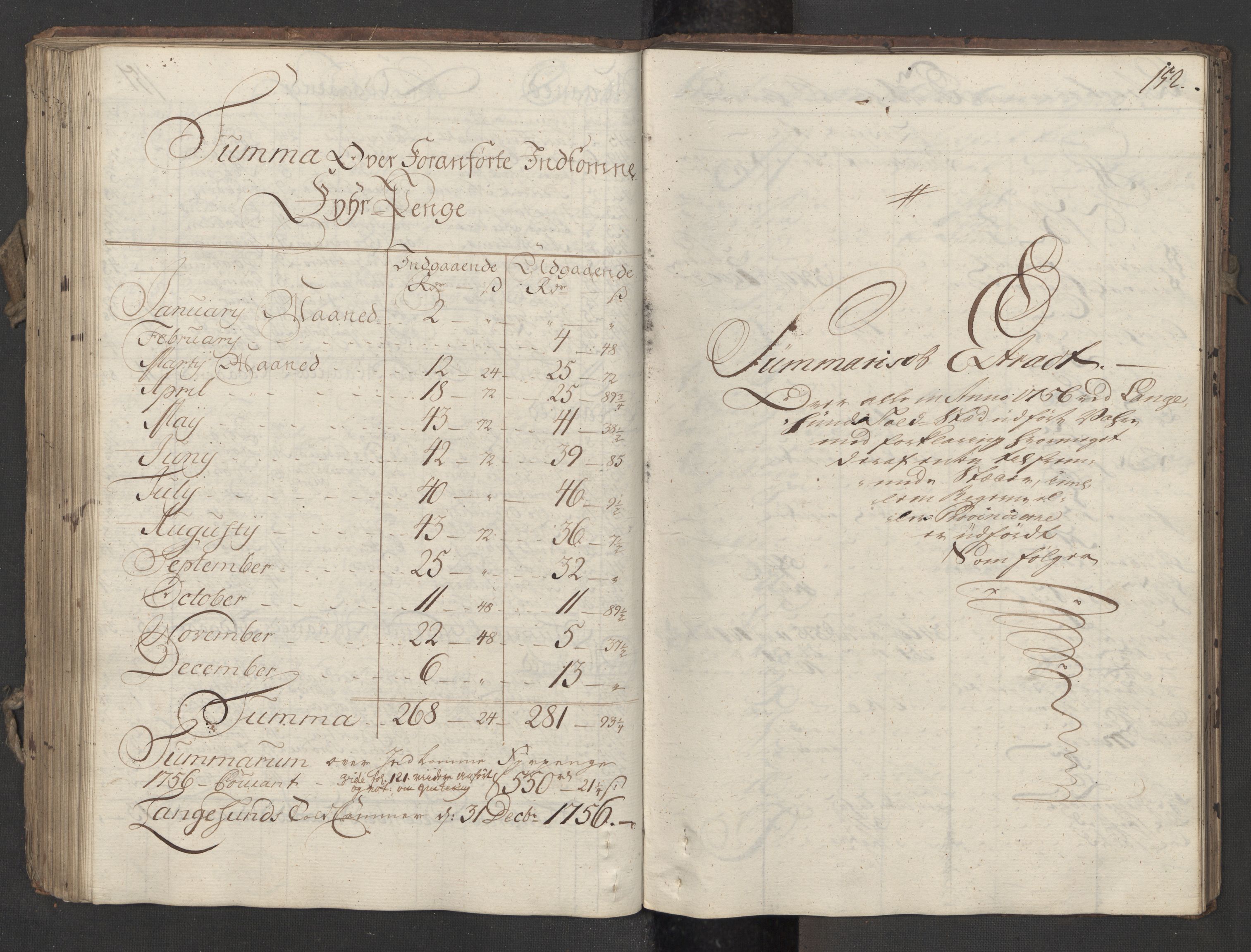 Generaltollkammeret, tollregnskaper, AV/RA-EA-5490/R12/L0029/0001: Tollregnskaper Langesund / Utgående hovedtollbok, 1756, p. 151b-152a