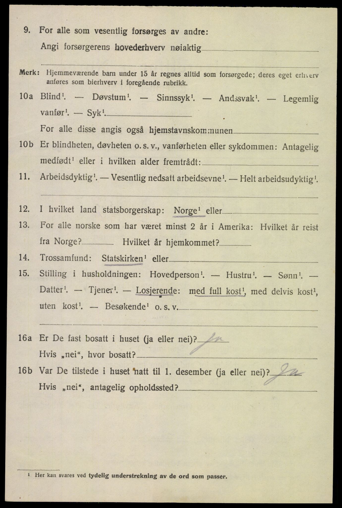 SAK, 1920 census for Fjære, 1920, p. 4862