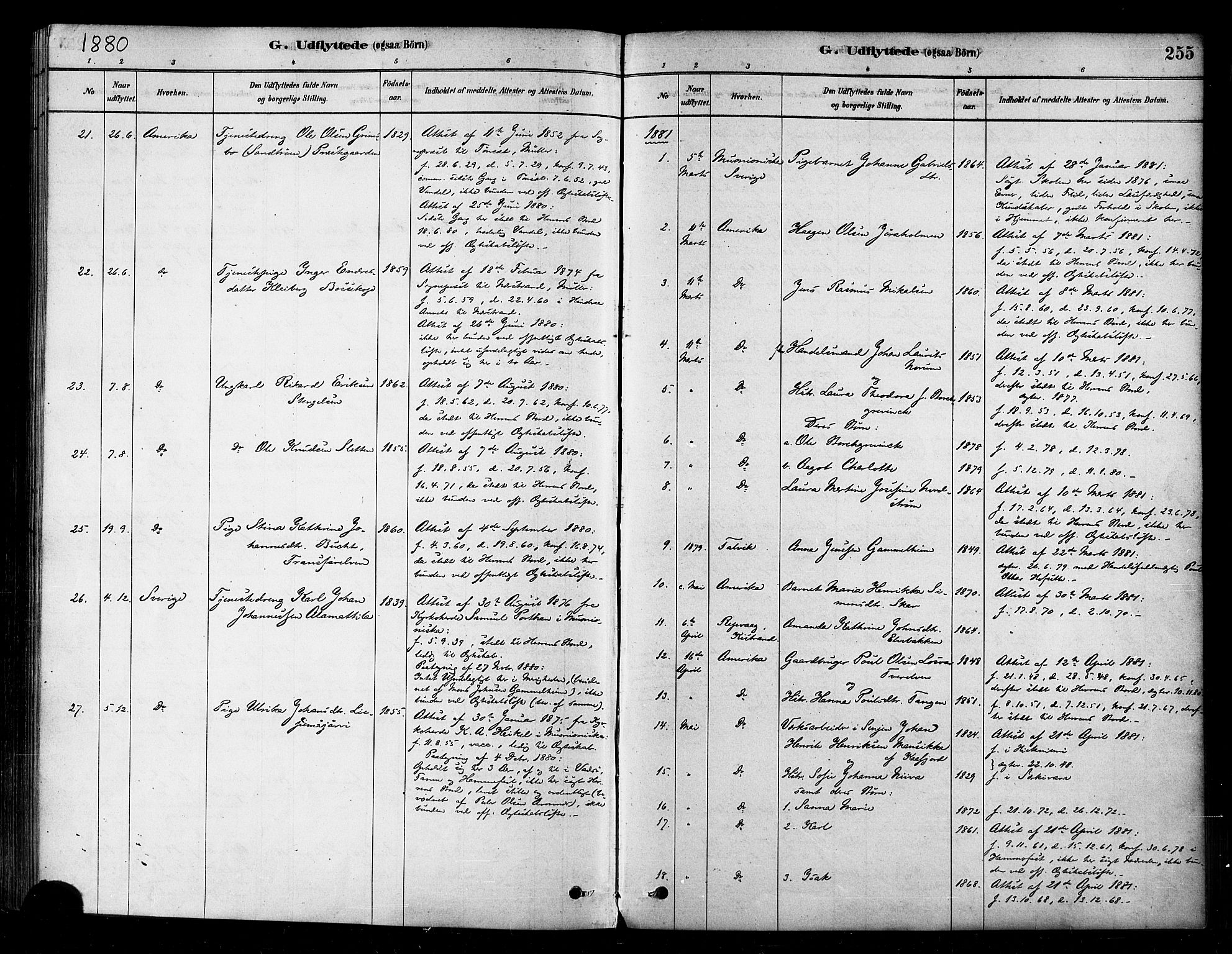 Alta sokneprestkontor, SATØ/S-1338/H/Ha/L0002.kirke: Parish register (official) no. 2, 1879-1892, p. 255