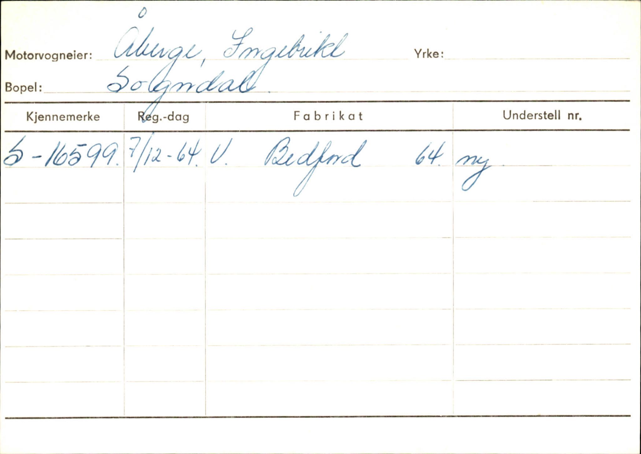 Statens vegvesen, Sogn og Fjordane vegkontor, AV/SAB-A-5301/4/F/L0125: Eigarregister Sogndal V-Å. Aurland A-Å. Fjaler A-N, 1945-1975, p. 321