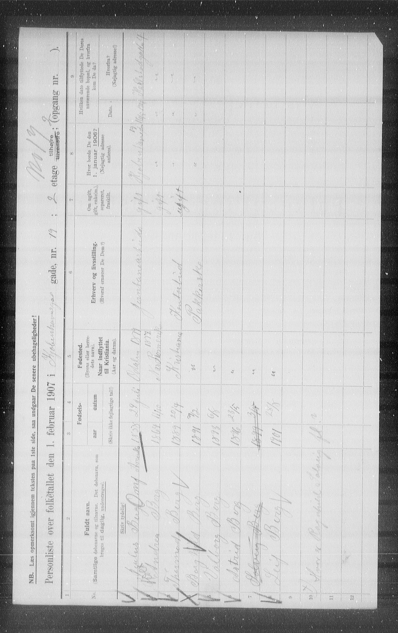 OBA, Municipal Census 1907 for Kristiania, 1907, p. 28229