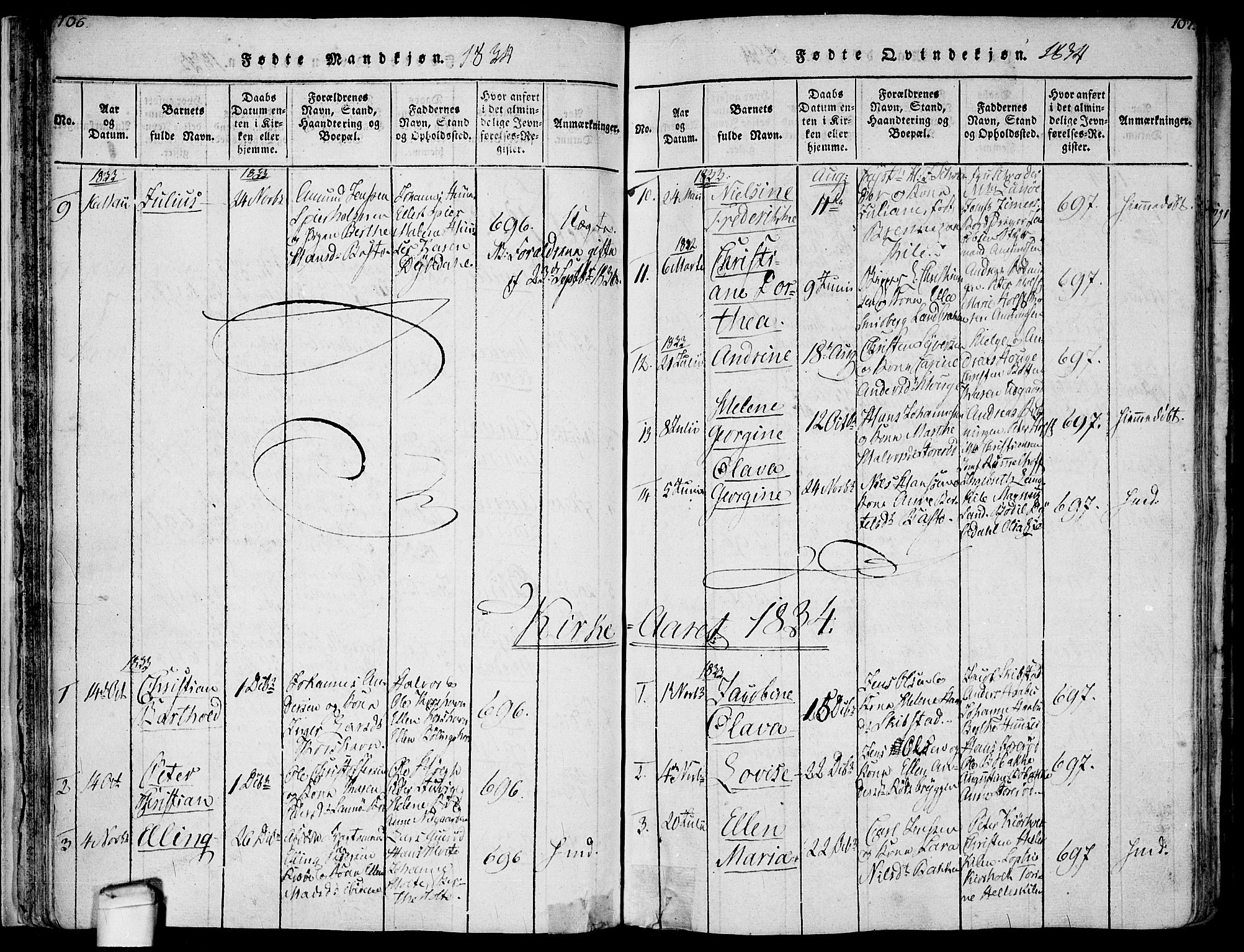 Hvaler prestekontor Kirkebøker, SAO/A-2001/F/Fa/L0005: Parish register (official) no. I 5, 1816-1845, p. 106-107