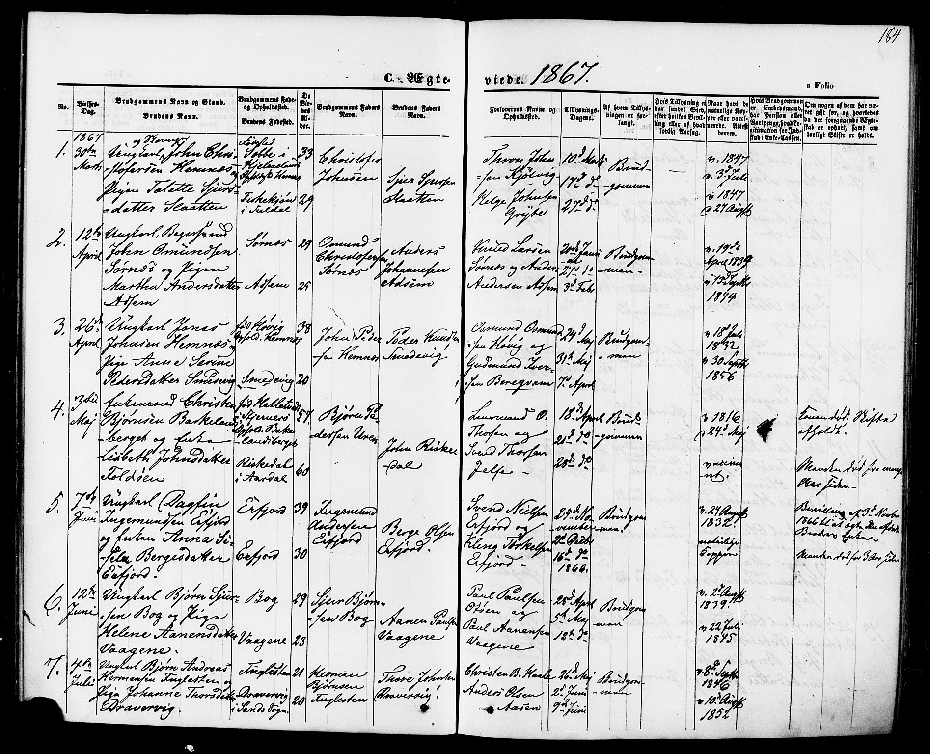 Jelsa sokneprestkontor, SAST/A-101842/01/IV: Parish register (official) no. A 8, 1867-1883, p. 184