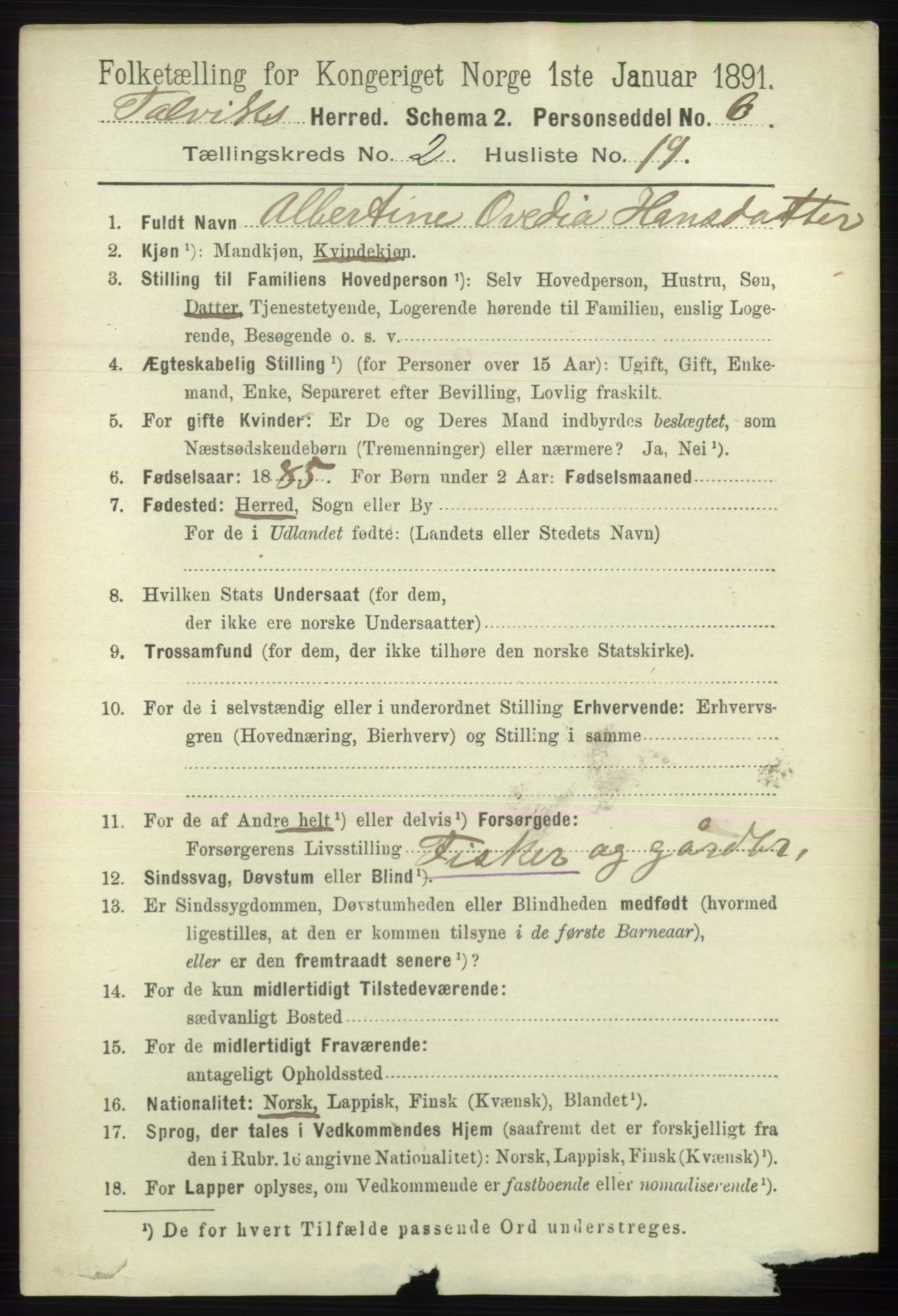 RA, 1891 census for 2013 Talvik, 1891, p. 669