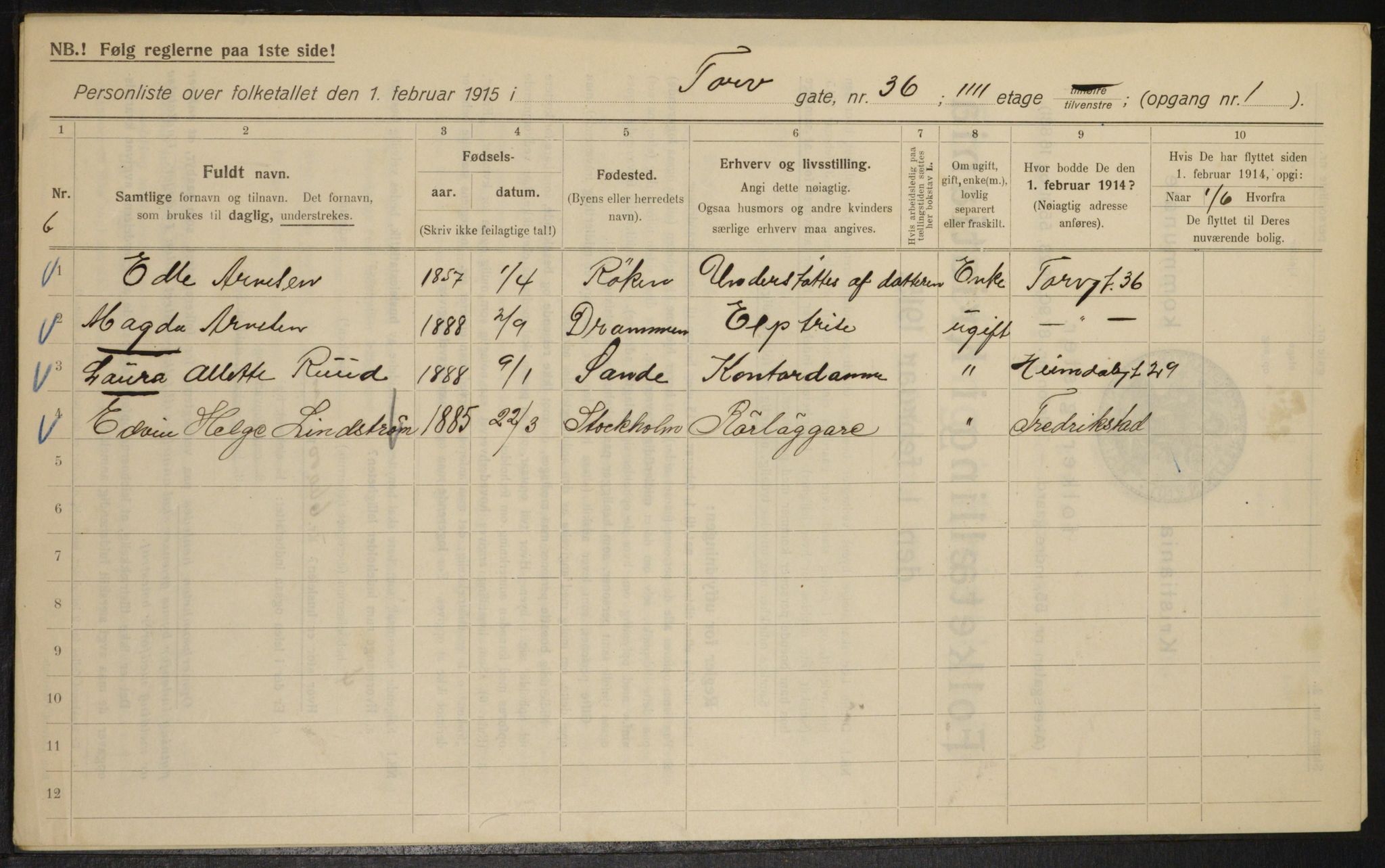 OBA, Municipal Census 1915 for Kristiania, 1915, p. 114612