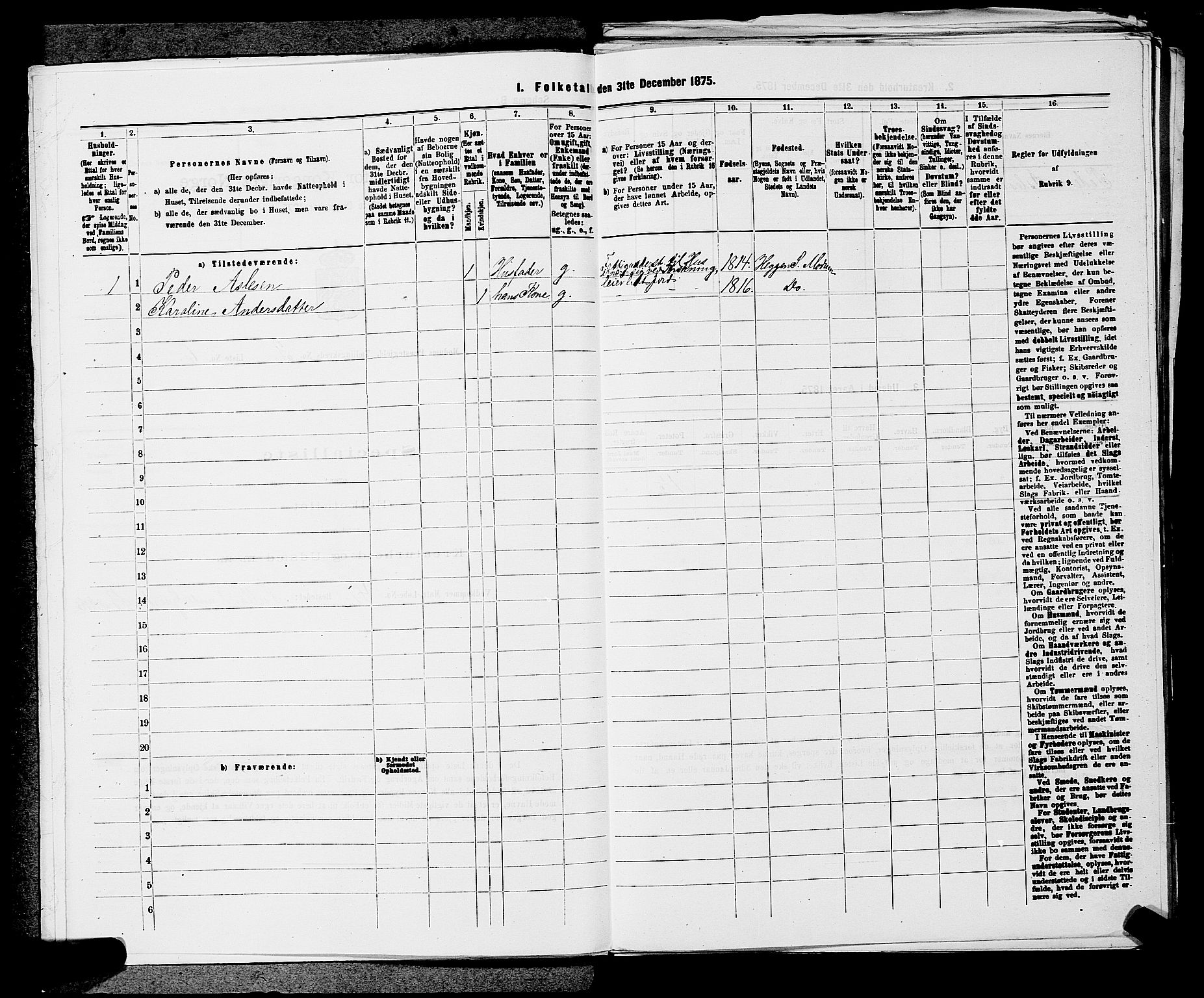 SAKO, 1875 census for 0623P Modum, 1875, p. 321