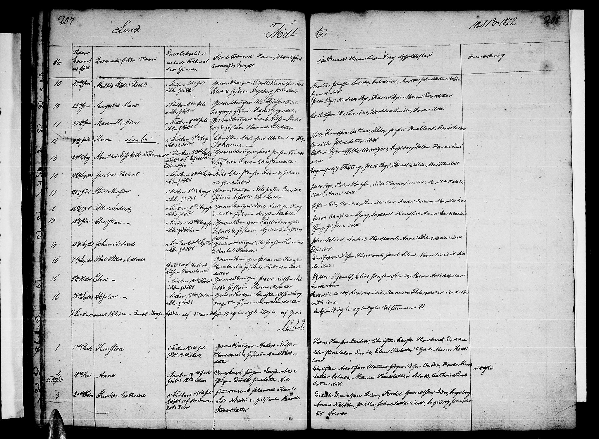 Ministerialprotokoller, klokkerbøker og fødselsregistre - Nordland, SAT/A-1459/839/L0563: Parish register (official) no. 839A01 /1, 1767-1824, p. 207-208