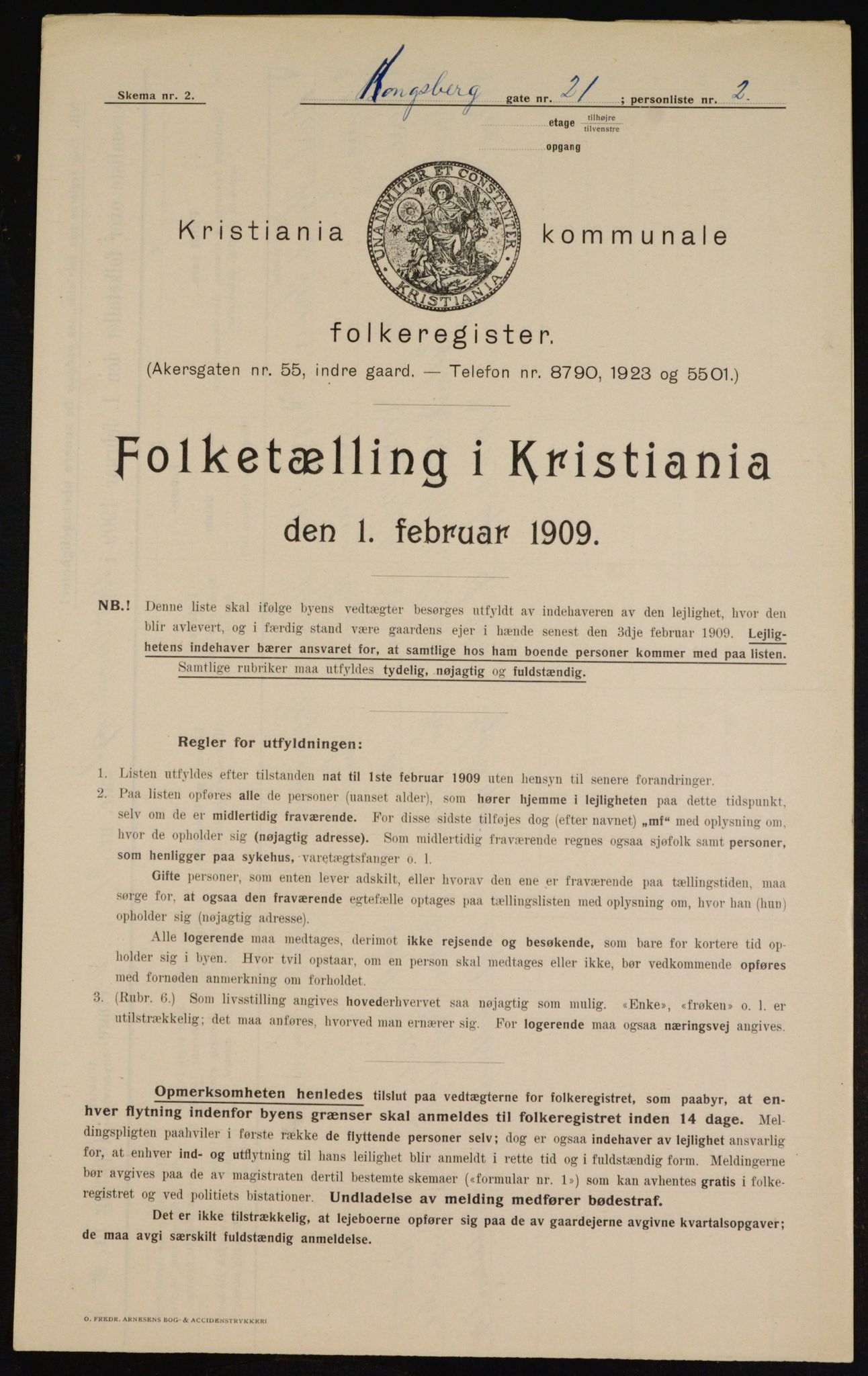 OBA, Municipal Census 1909 for Kristiania, 1909, p. 48636