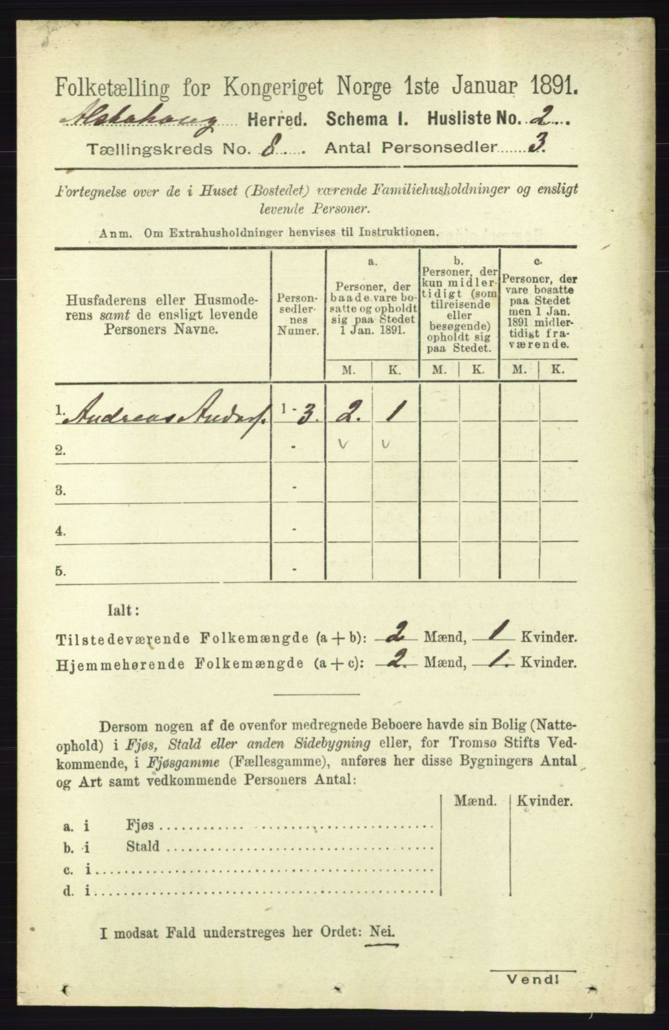 RA, 1891 census for 1820 Alstahaug, 1891, p. 2856