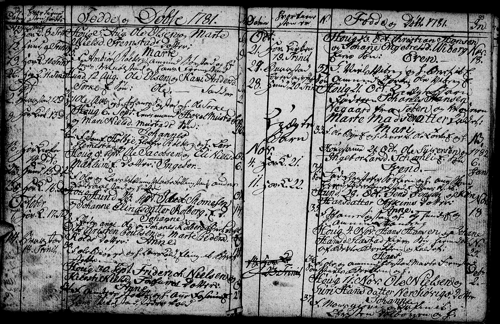 Vardal prestekontor, SAH/PREST-100/H/Ha/Hab/L0001: Parish register (copy) no. 1, 1771-1790, p. 92-93