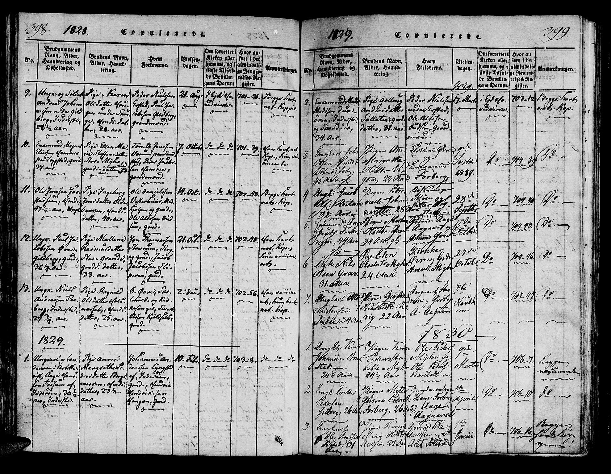 Ministerialprotokoller, klokkerbøker og fødselsregistre - Nord-Trøndelag, AV/SAT-A-1458/722/L0217: Parish register (official) no. 722A04, 1817-1842, p. 398-399