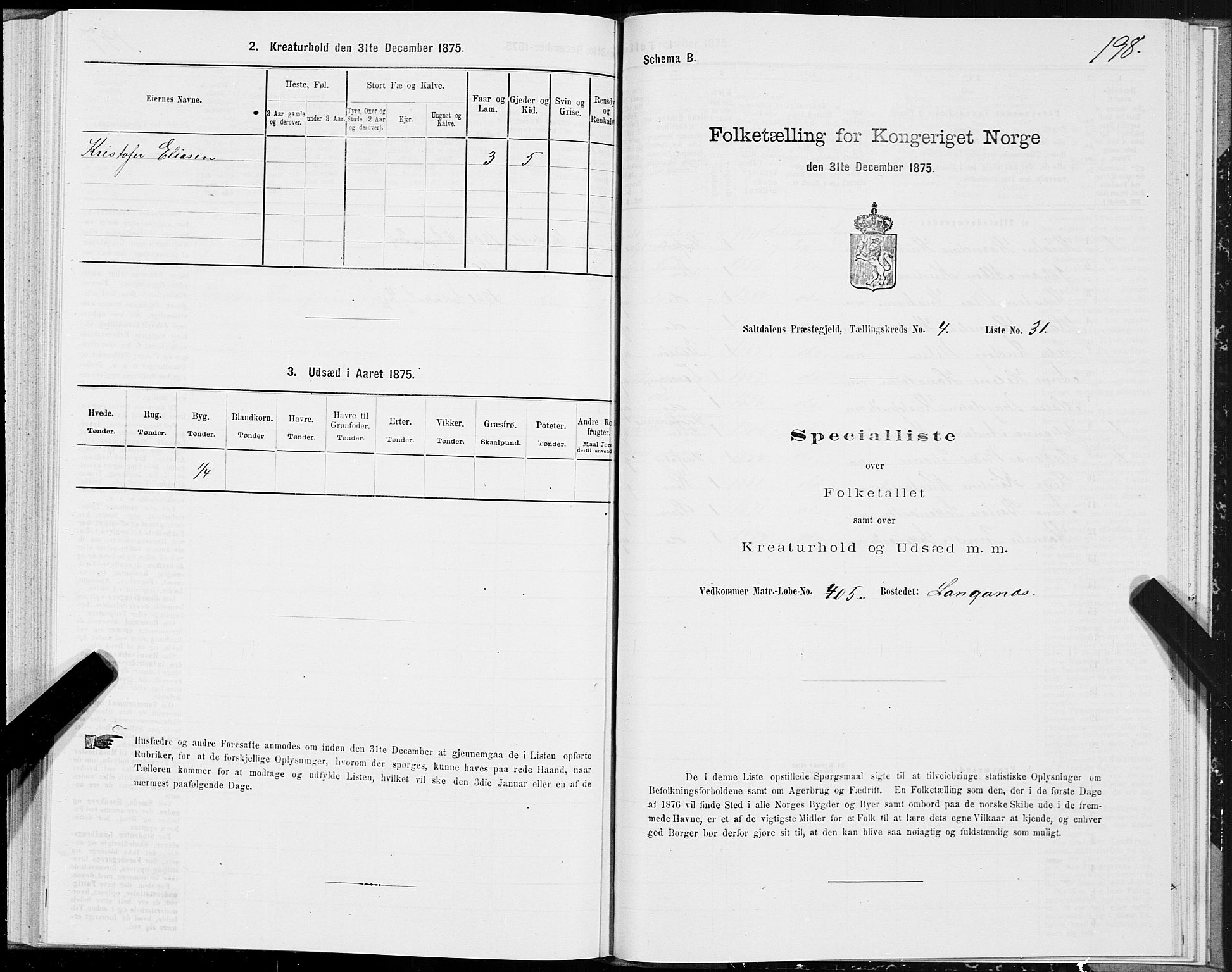 SAT, 1875 census for 1840P Saltdal, 1875, p. 2198