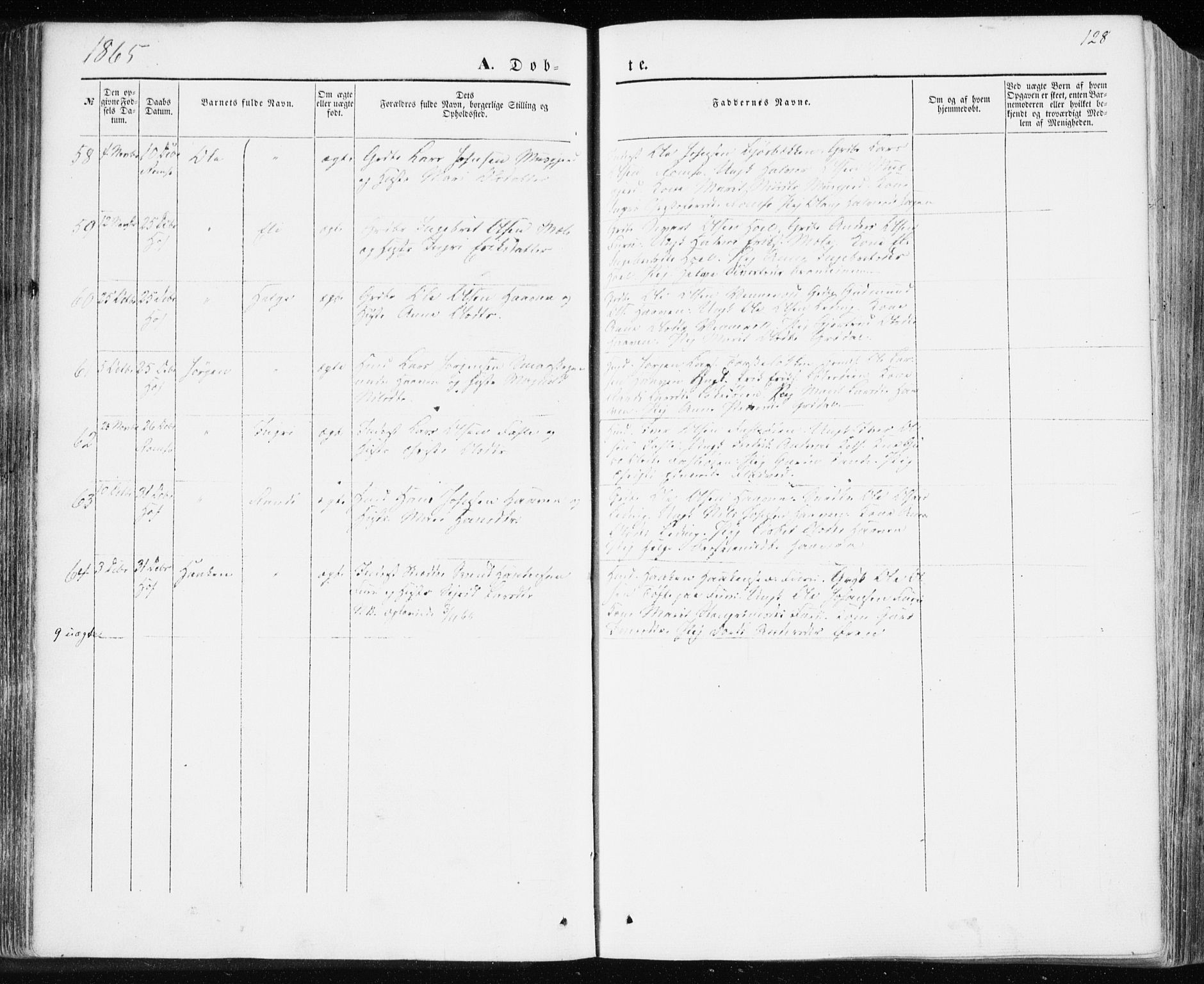 Ministerialprotokoller, klokkerbøker og fødselsregistre - Møre og Romsdal, AV/SAT-A-1454/590/L1013: Parish register (official) no. 590A05, 1847-1877, p. 128