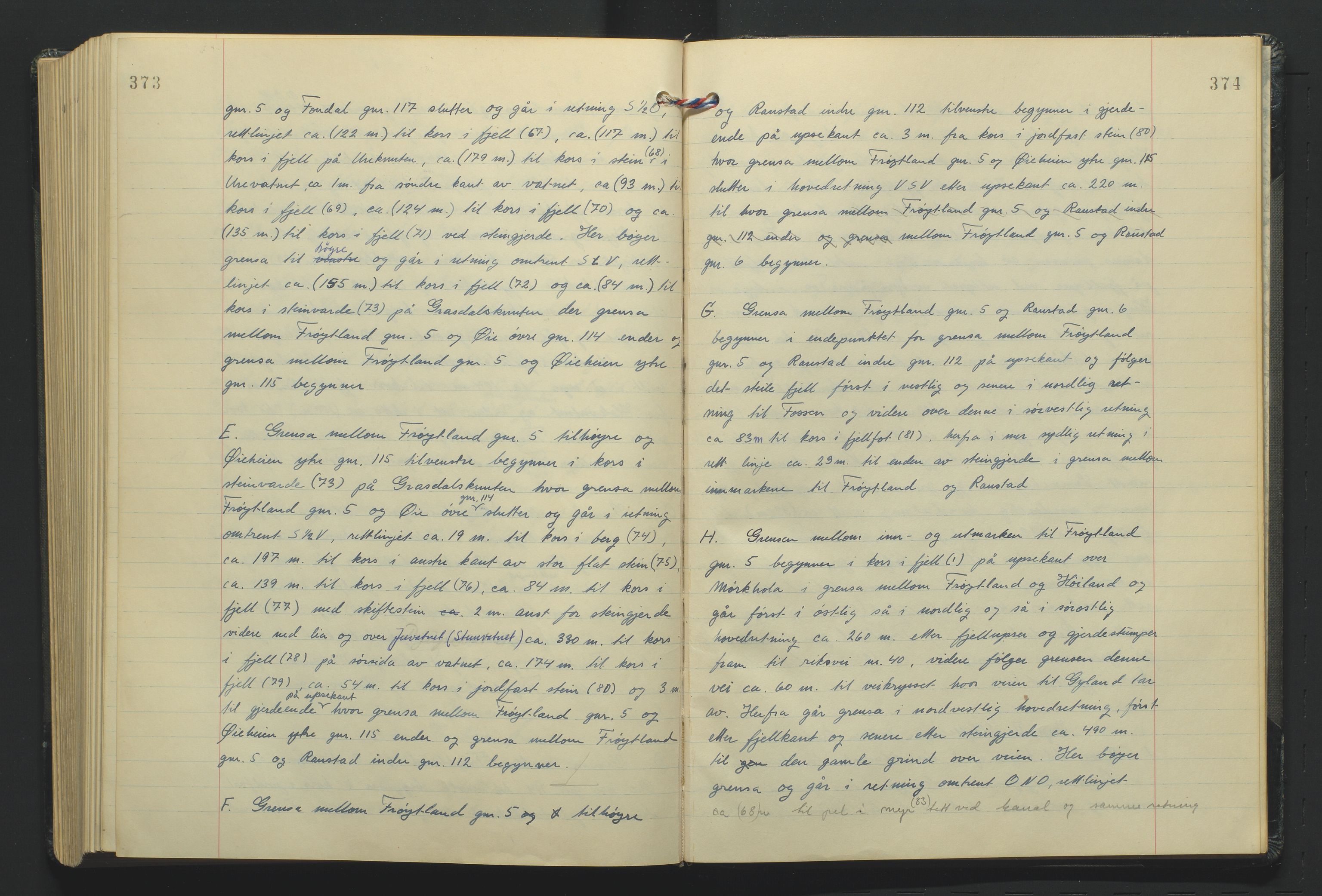 Lista jordskifterett, AV/SAK-1541-0005/F/Fa/L0003: Jordskifterettsbok Flekkefjord domssokn, med gårdsregister nr 9, 1956-1963, p. 373-374